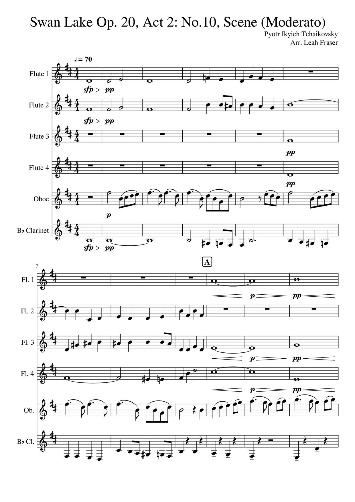 El Lago De Los Cisnes - Op. 20, Acto II: 10. Scene (Moderato)ピアノ譜