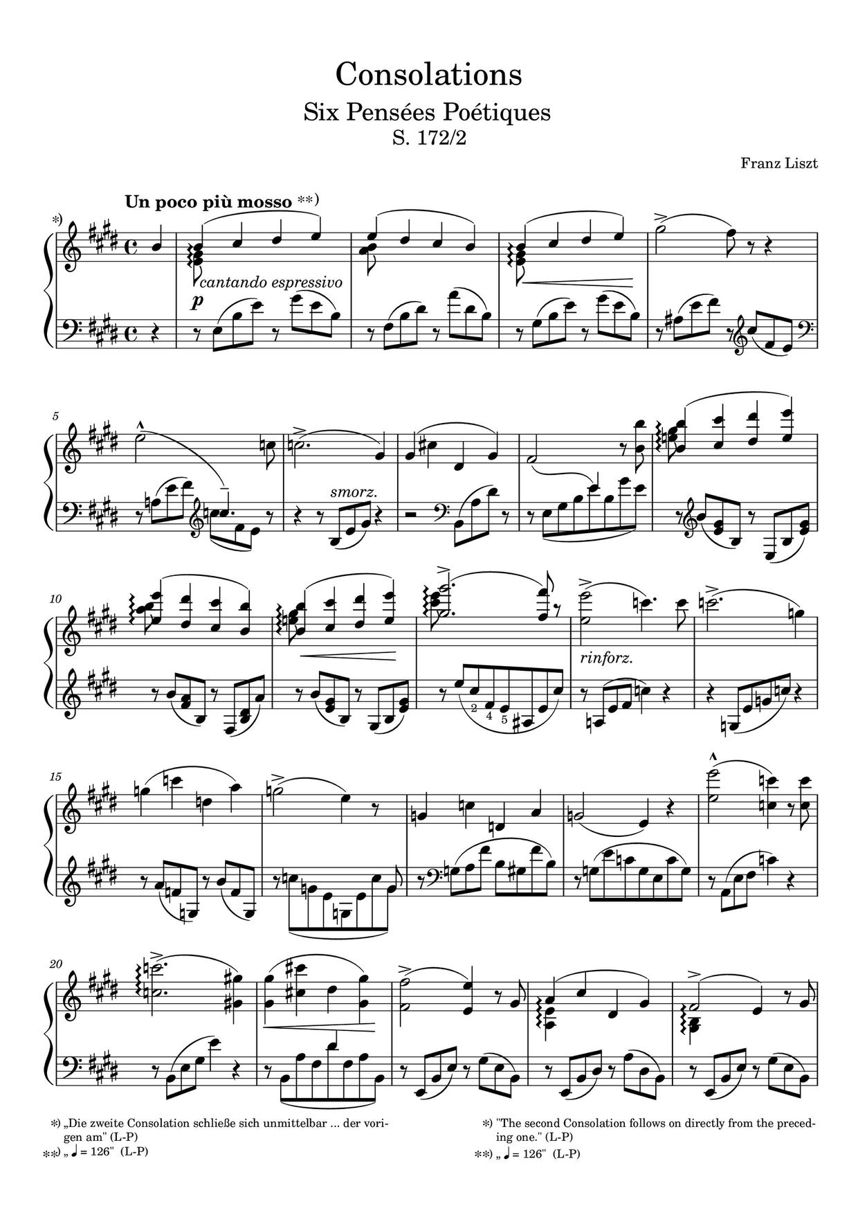 Consolations, S172/R12: No. 2. Un poco piu mossoピアノ譜