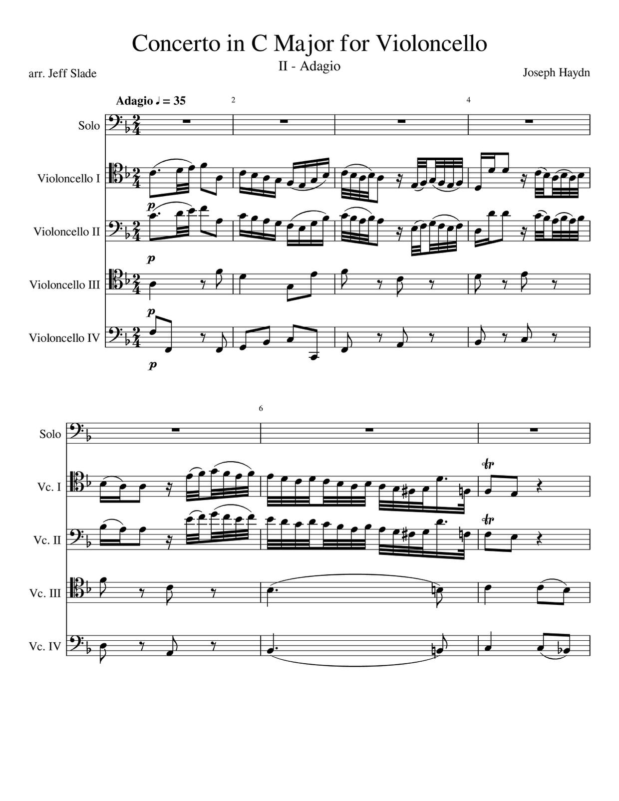 Cello Concerto No. 1 in C Major, Hob. VIIb:1: II. Adagio Score