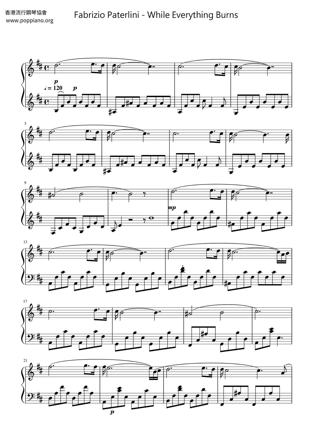 While Everything Burns Score