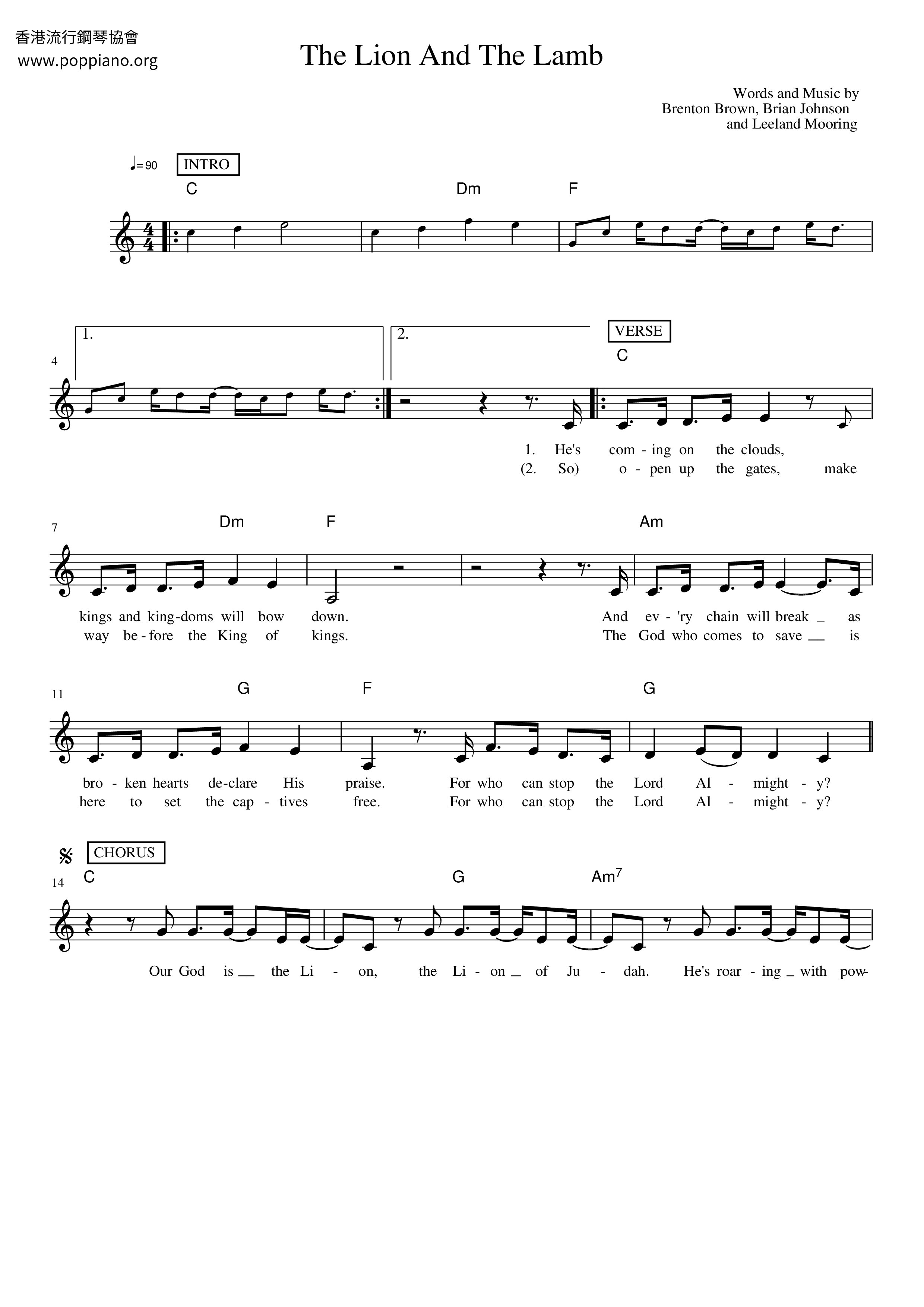 The Lion And The Lamb Score