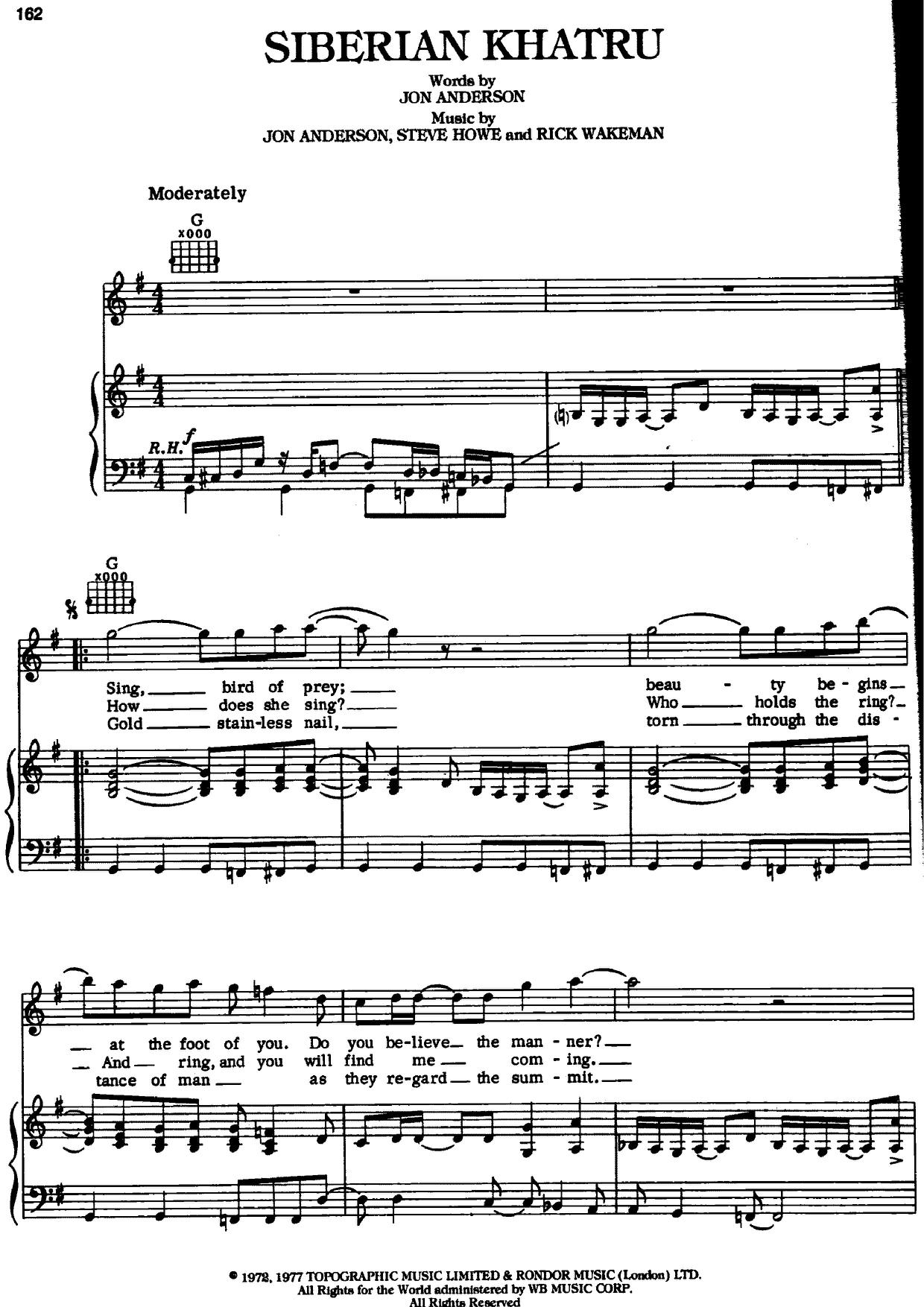 Siberian Khatru琴譜