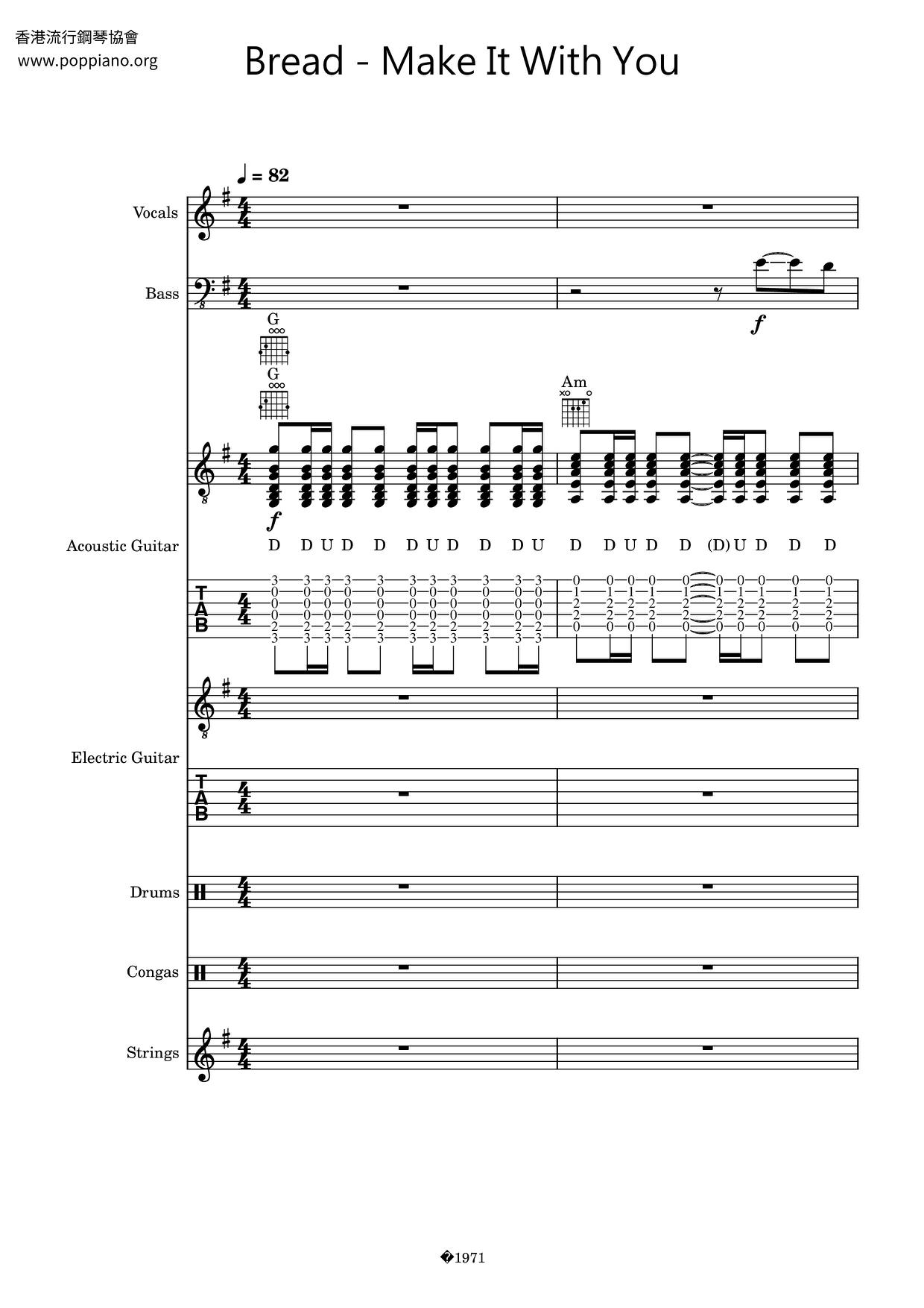 Make It With You Score