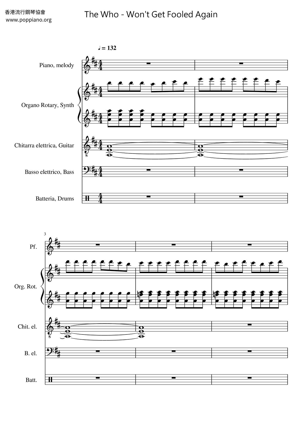 Won't Get Fooled Again Score