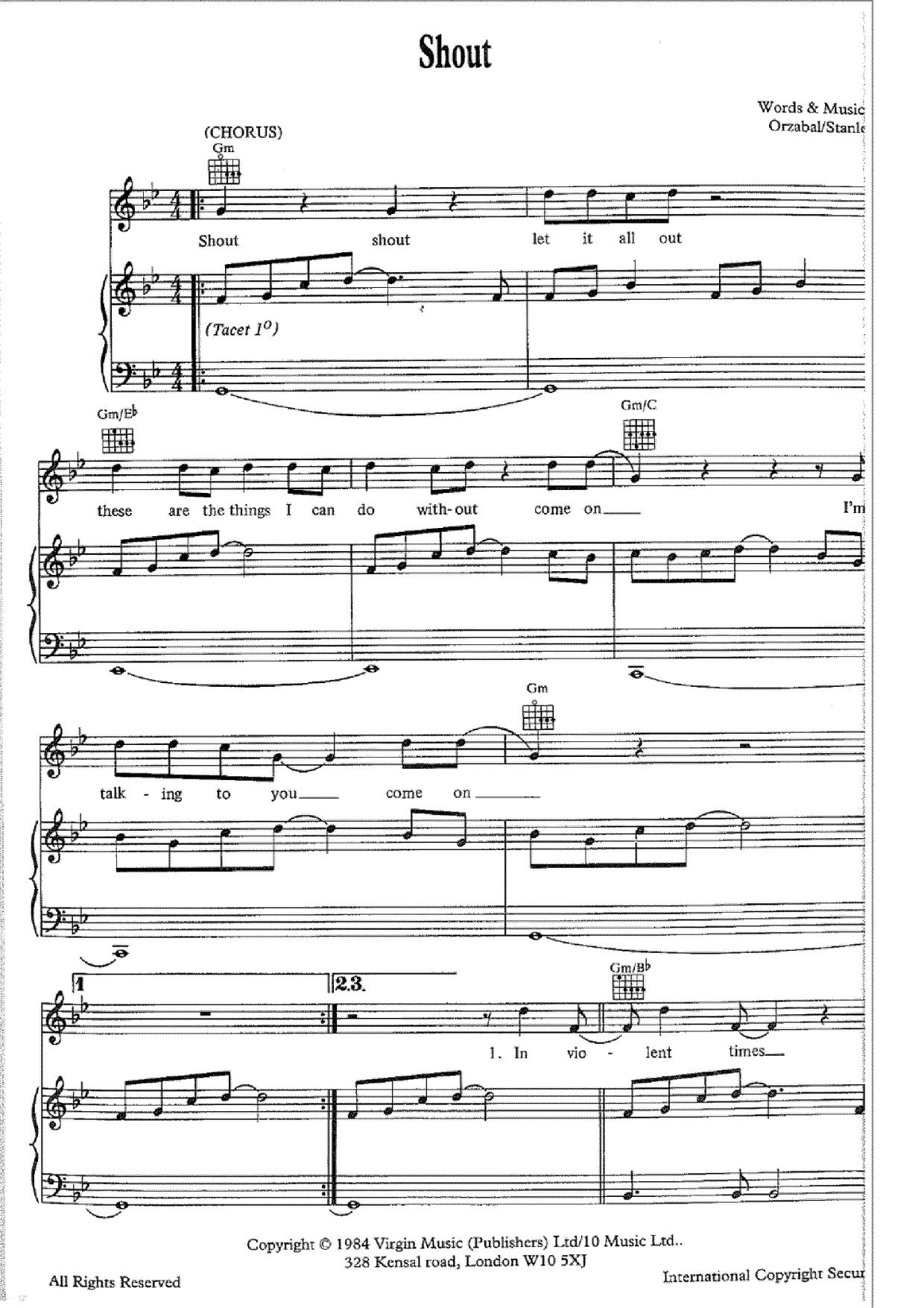 Tears for fears shout pdf 