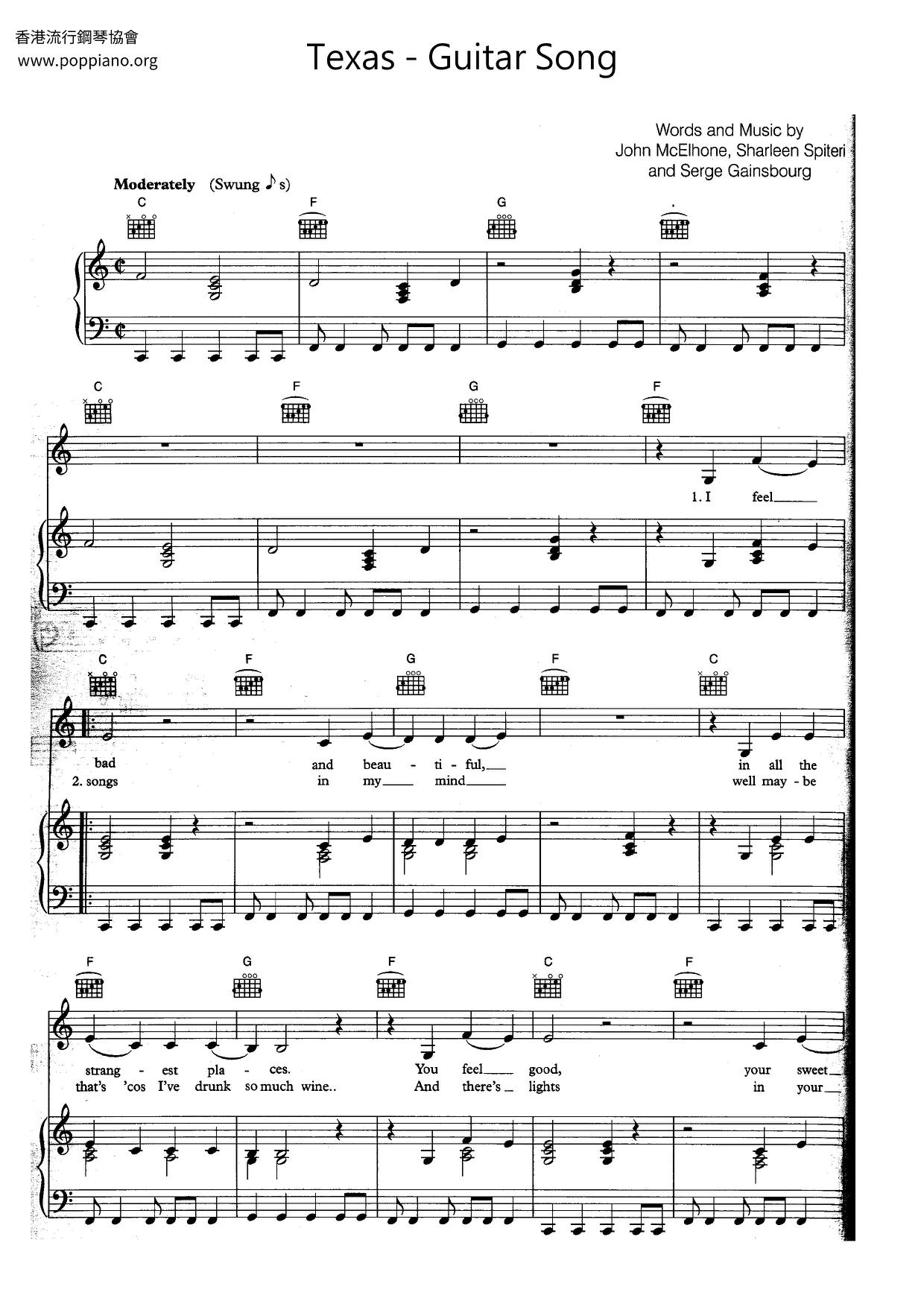 Guitar Song Score