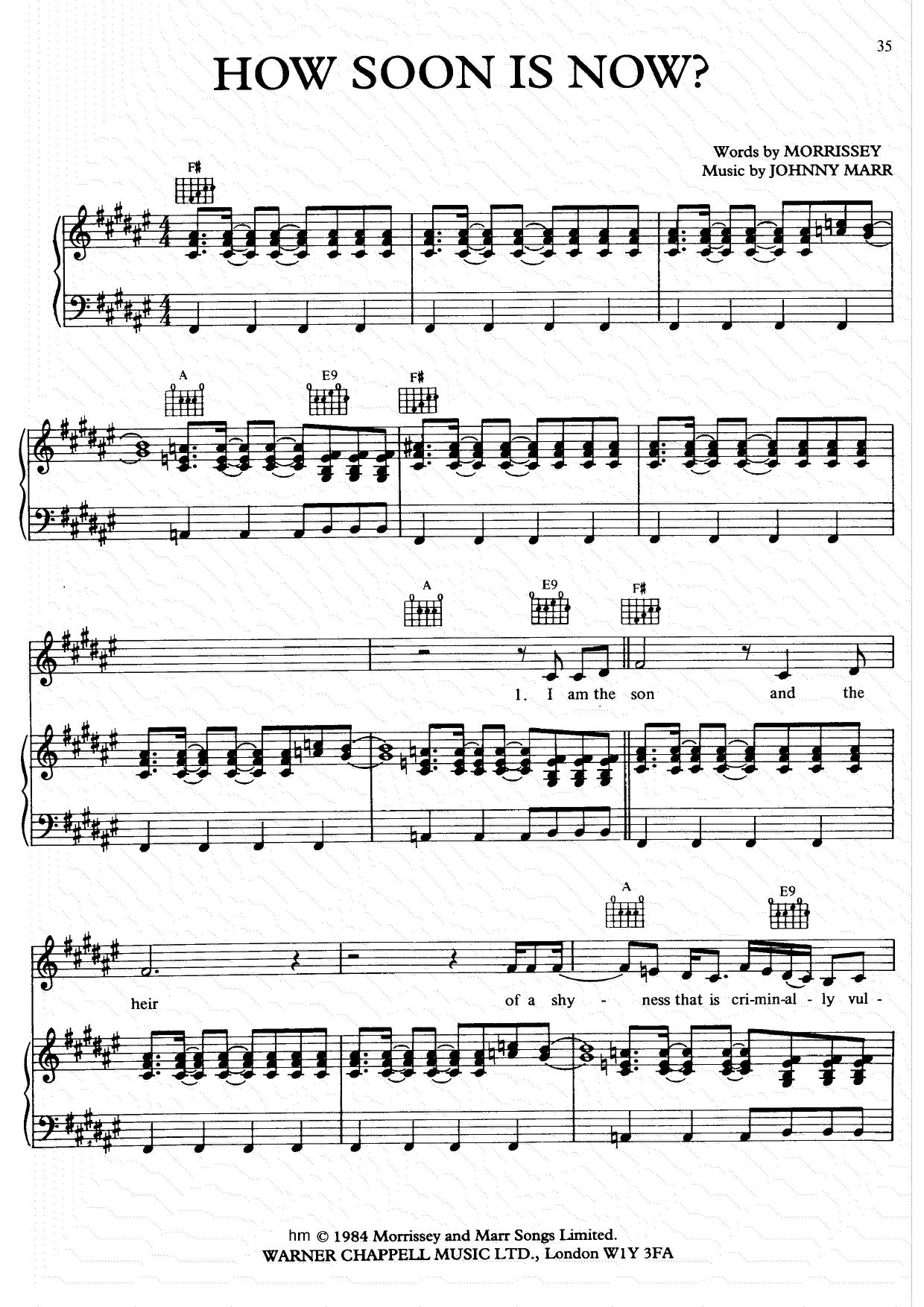 The smiths how soon is now sheet music pdf free score download 