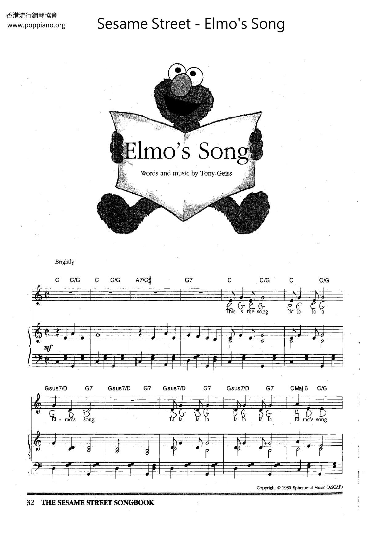 Elmo's Songピアノ譜