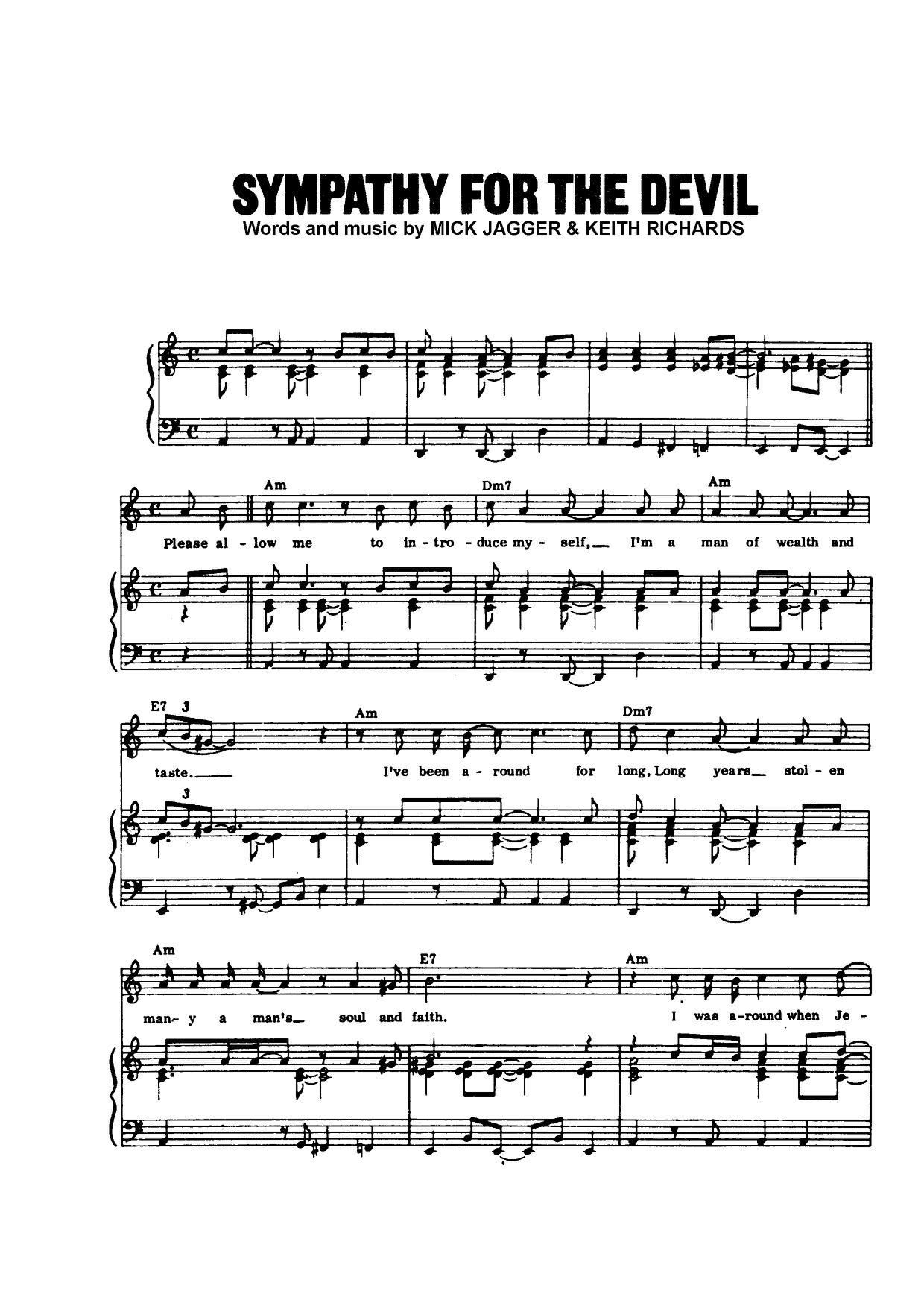 Sympathy For The Devil Score