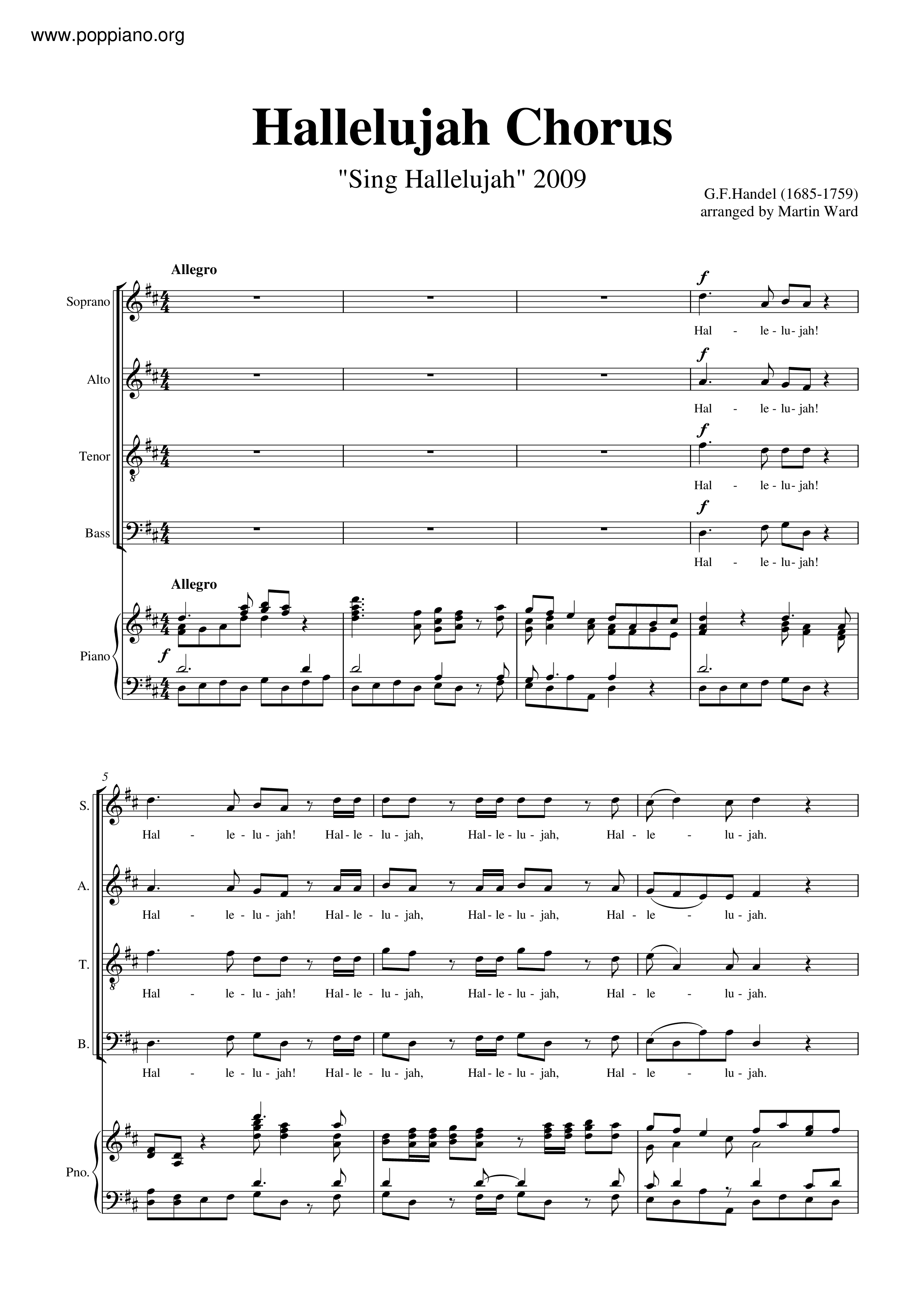 Hallelujah Chorus Score