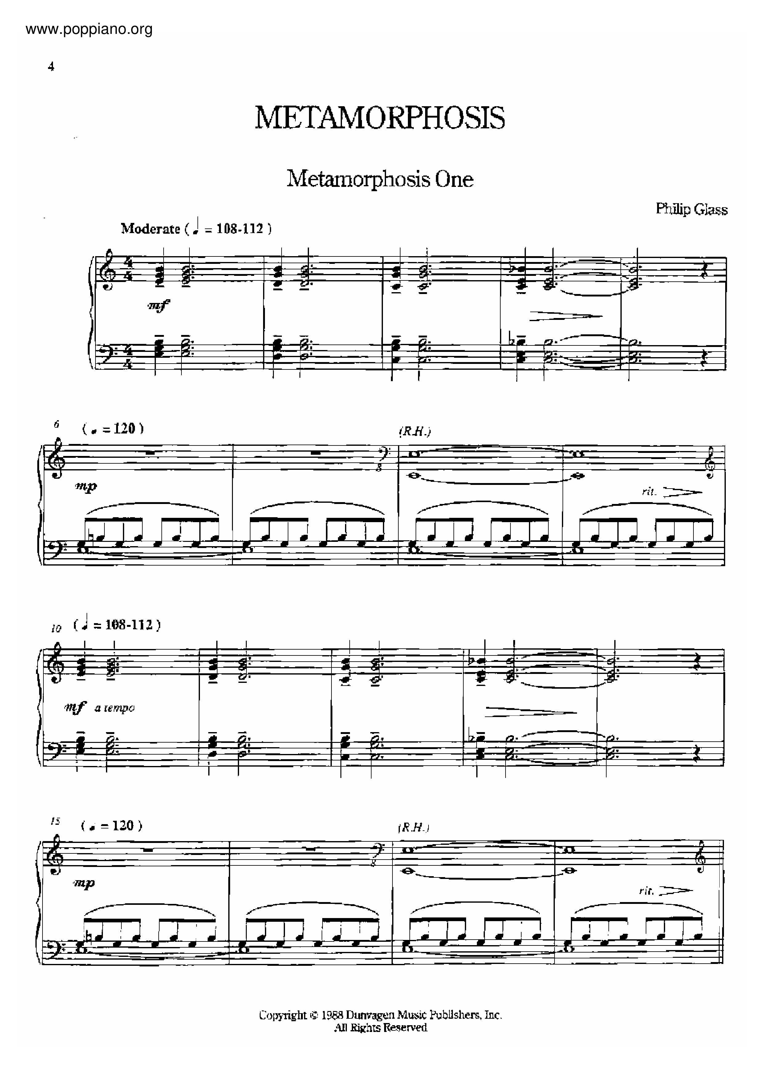 Metamorphosisピアノ譜