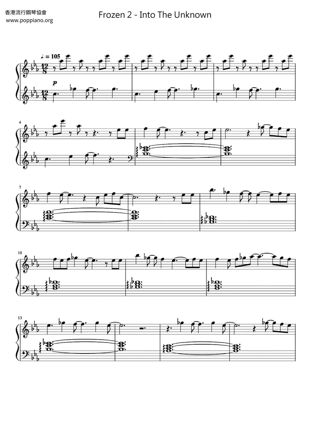 Frozen 2 - Into The Unknown Score