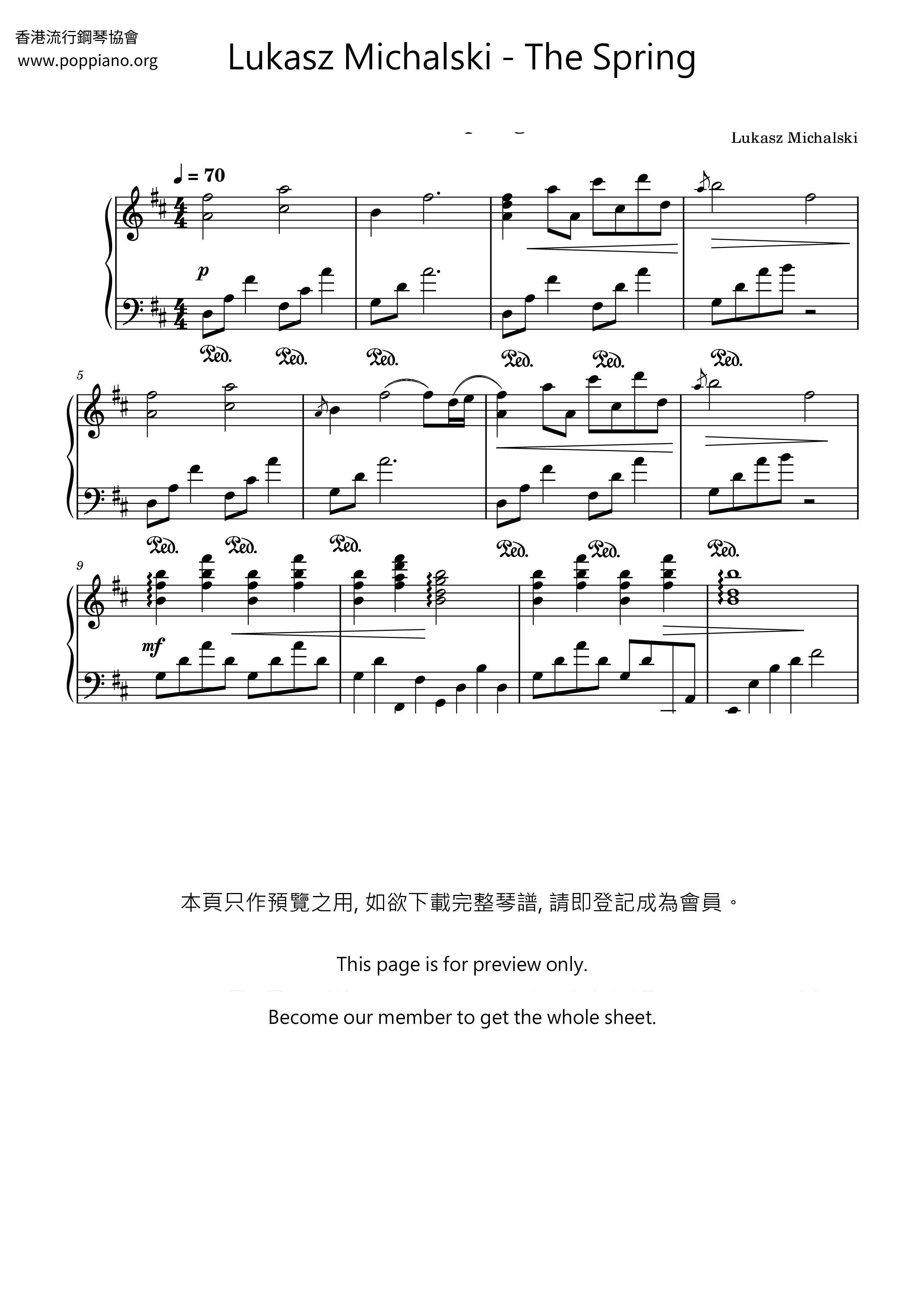 The Spring琴譜