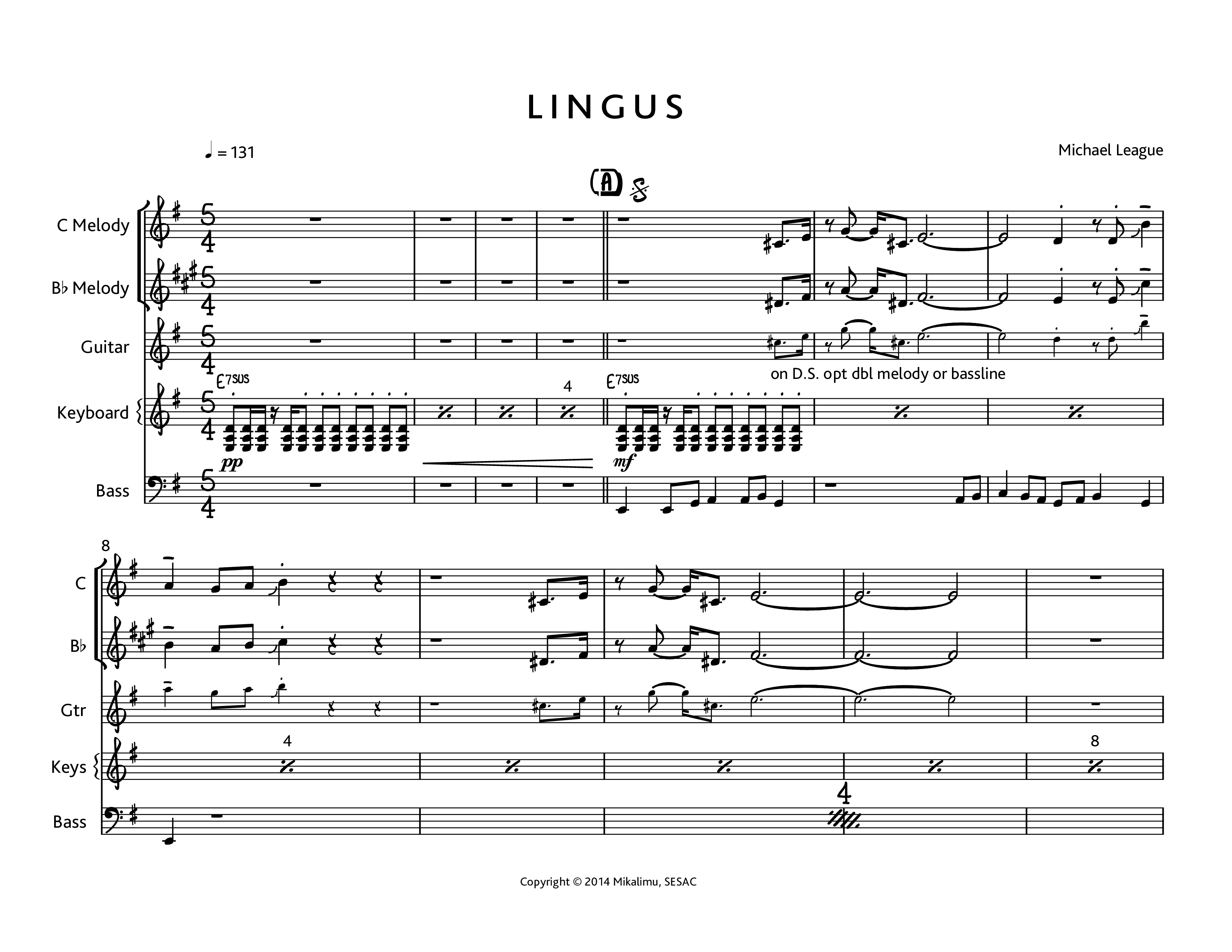 Lingus琴谱