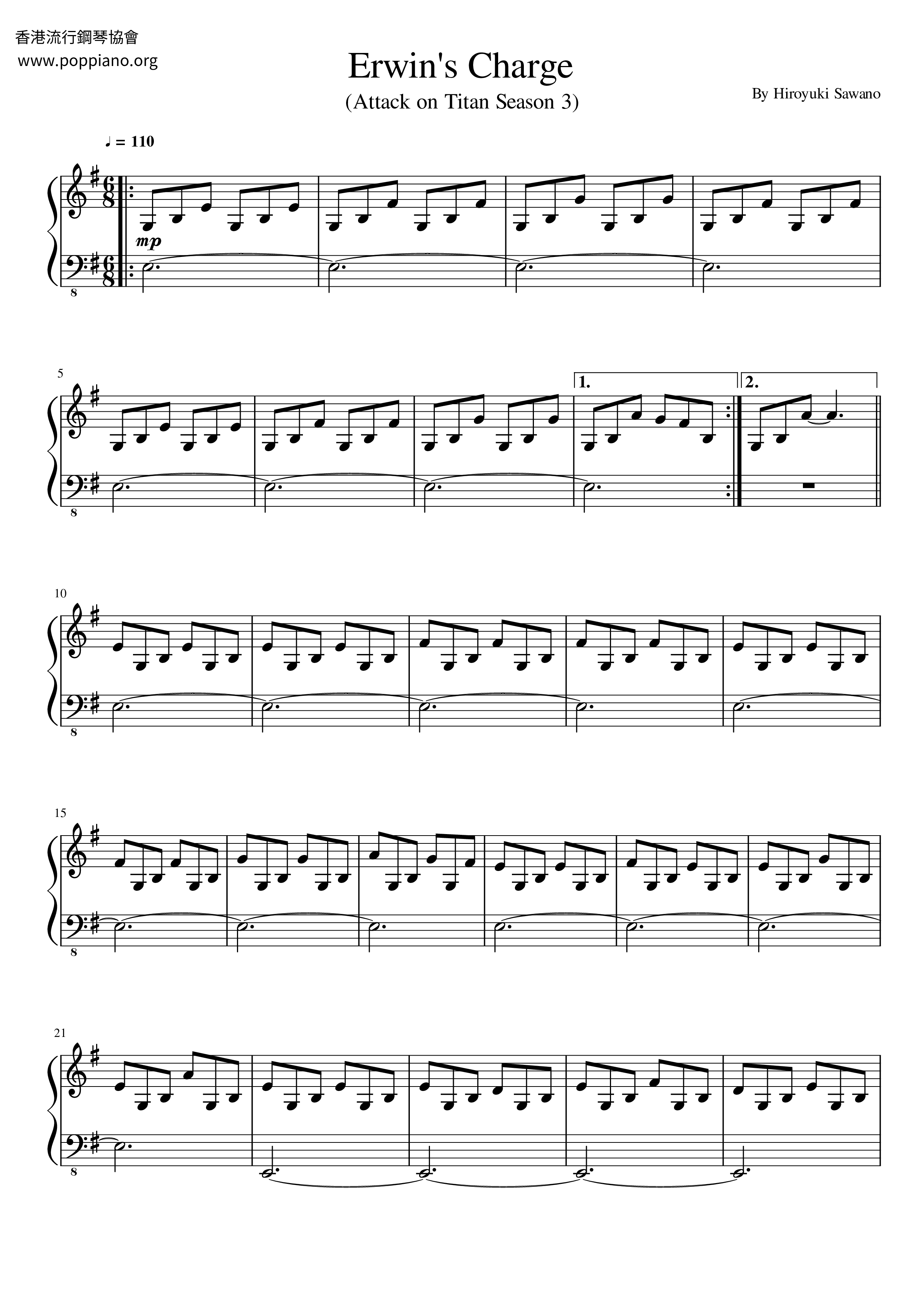 Erwin's Chargeピアノ譜