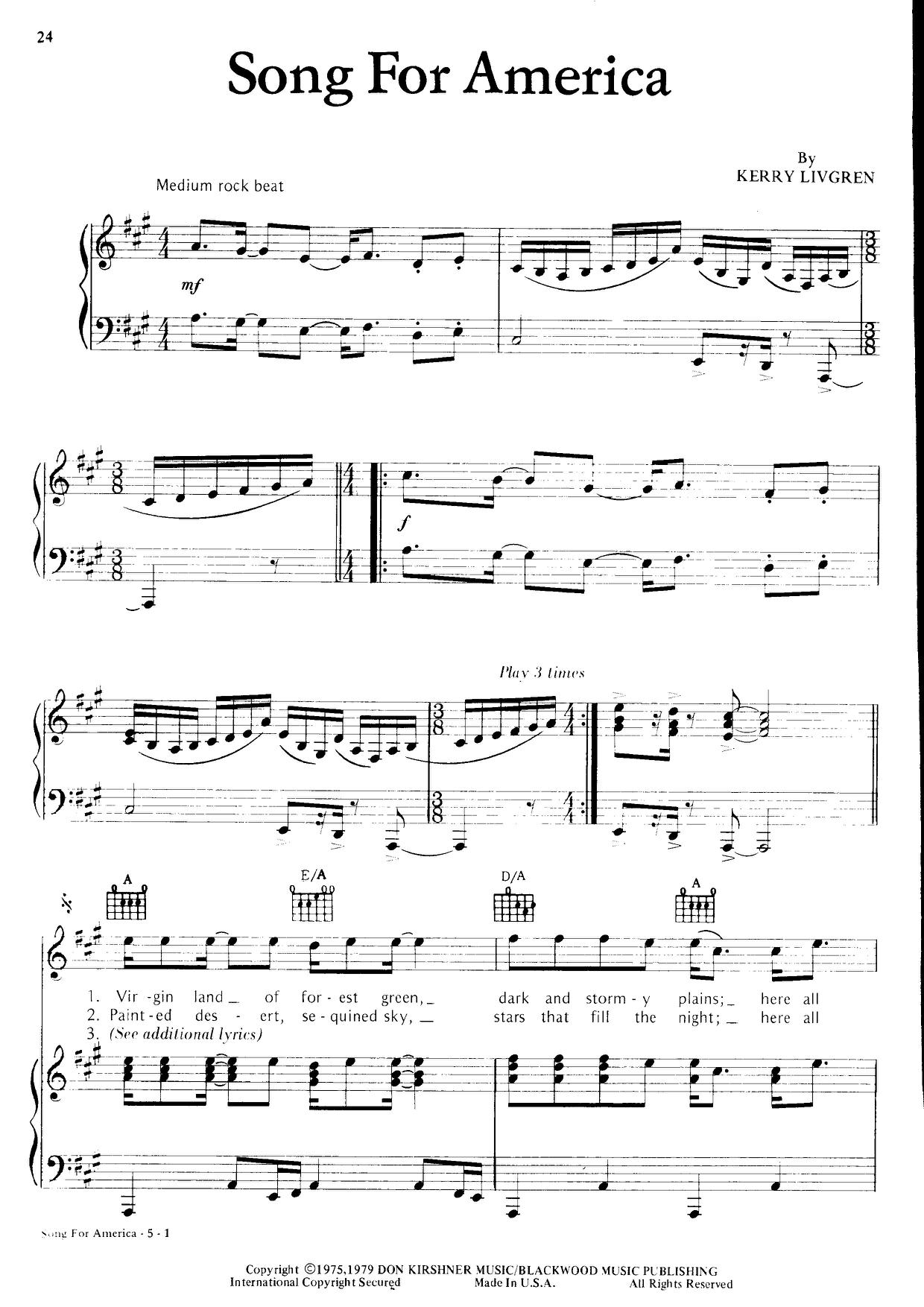 Song For America Score