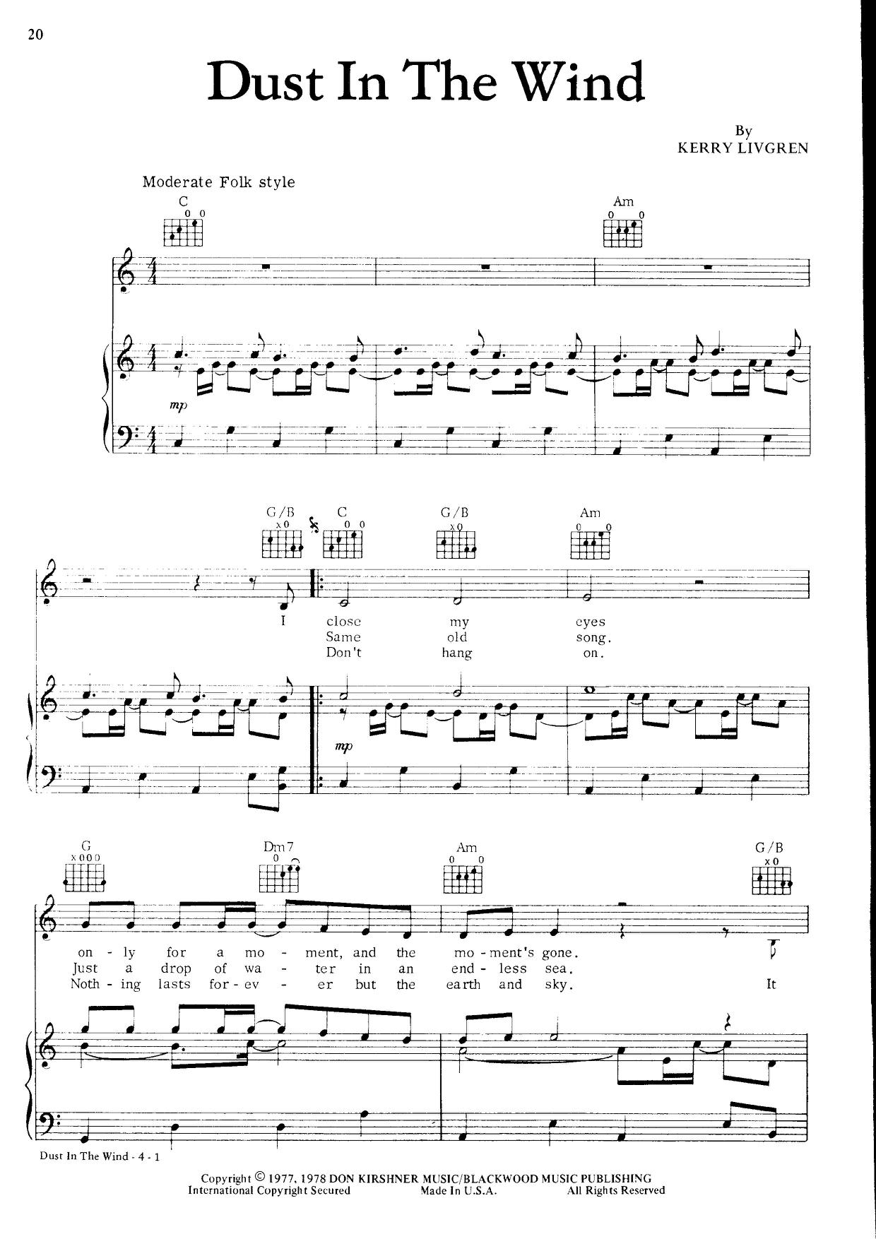 Dust In The Wind Score