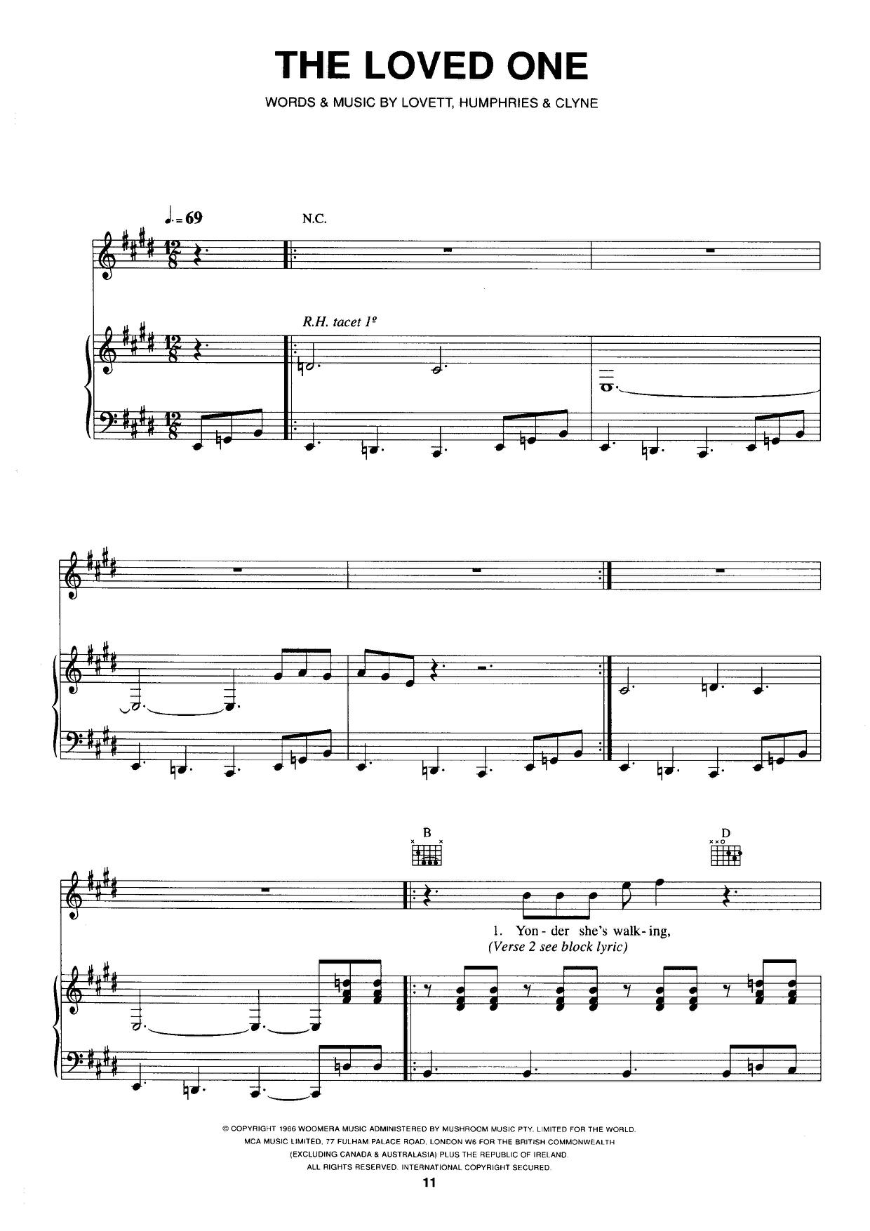 INXSThe Loved One Sheet Music pdf, Free Score Download ★