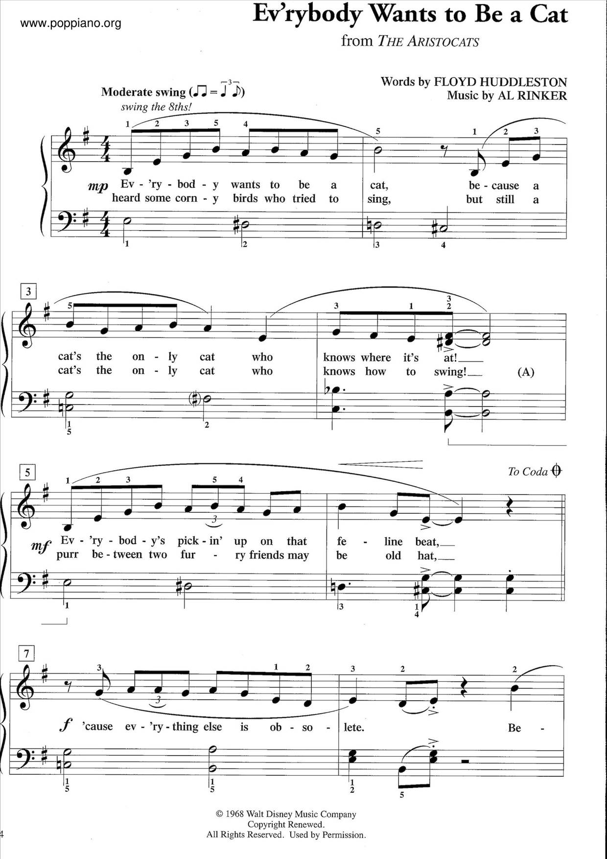 Ev'rybody Wants To Be A Cat Score