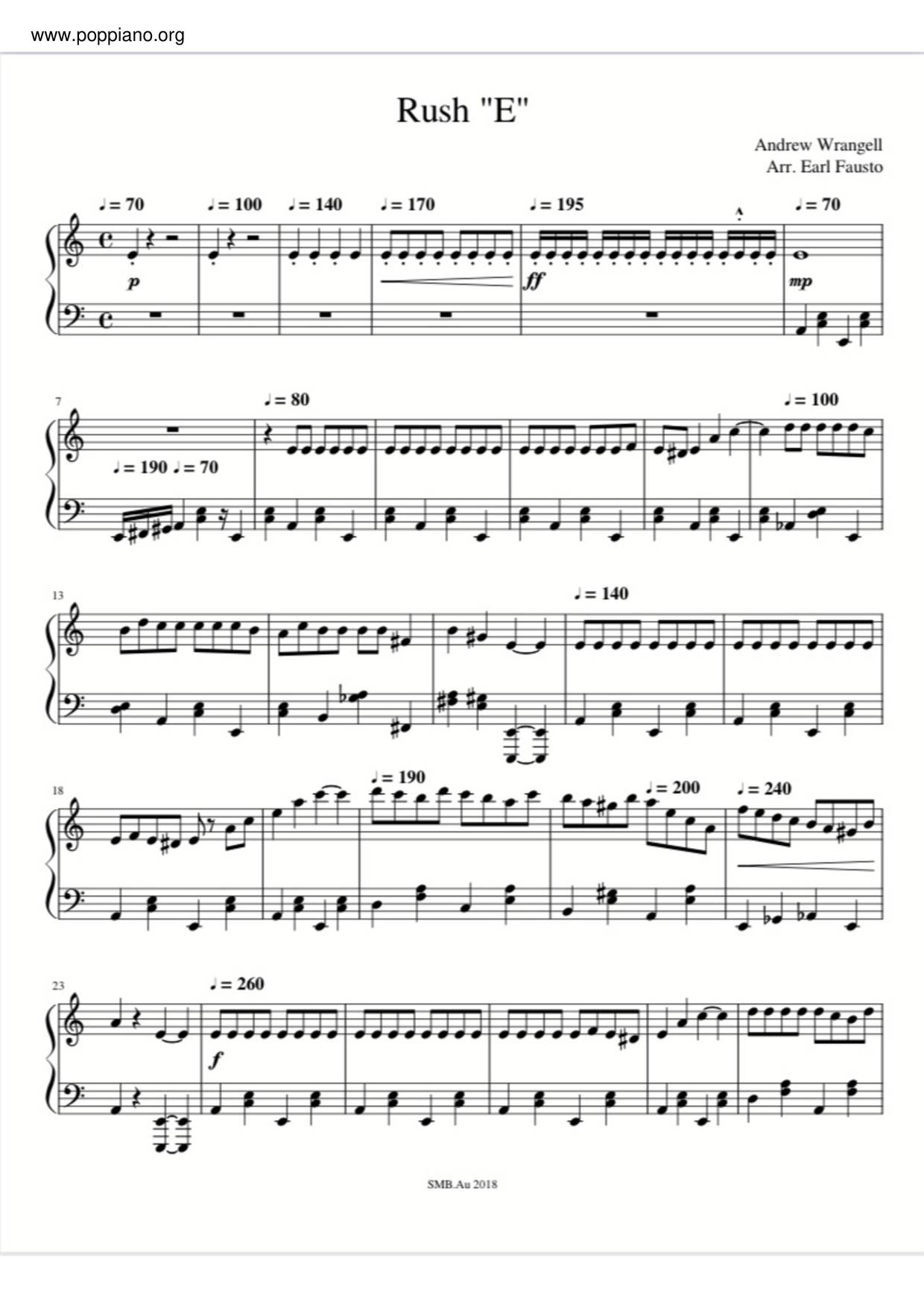 Play Rush E (Intermediate) Music Sheet