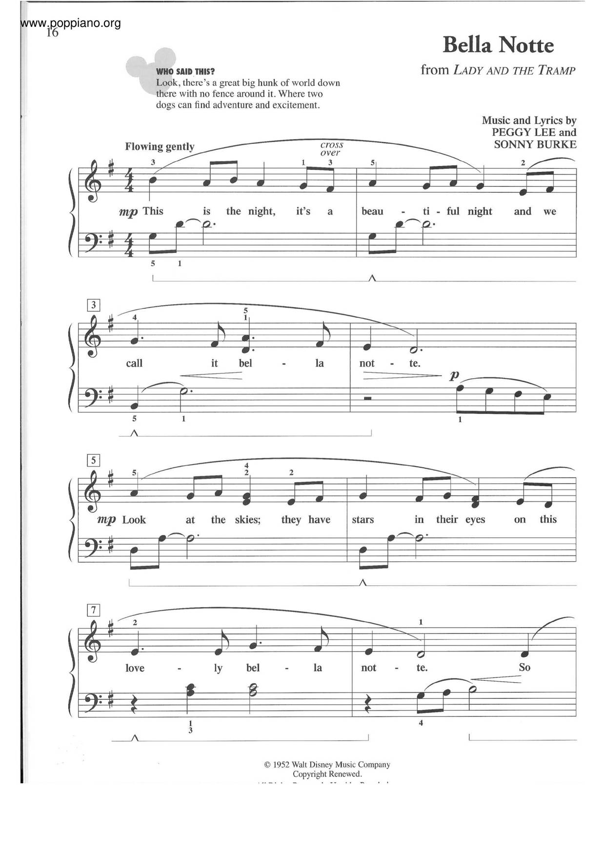 Lady and The Tramp - Bella Notte Score