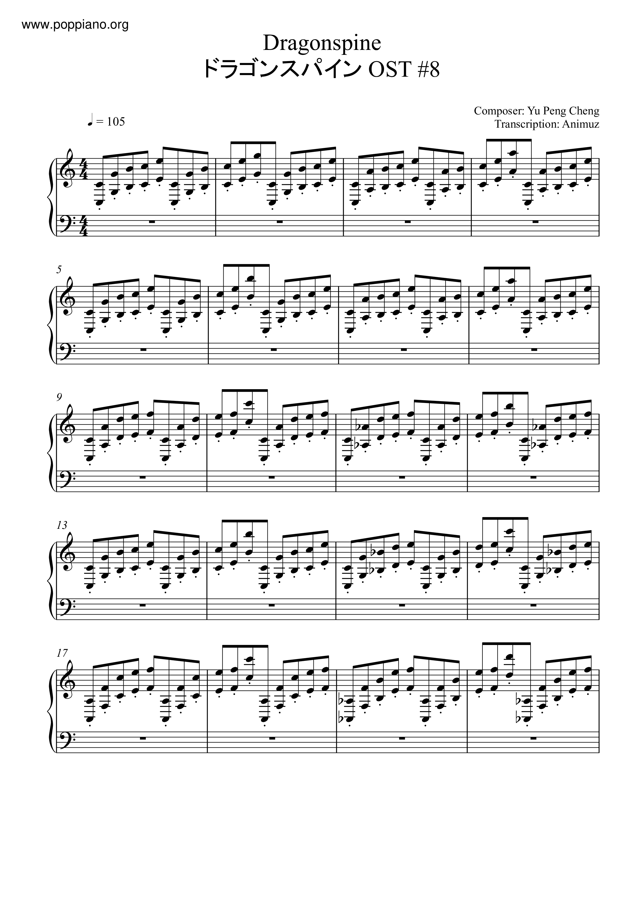 Dragonspine (Genshin Impact OST) Guitar Tab, PDF