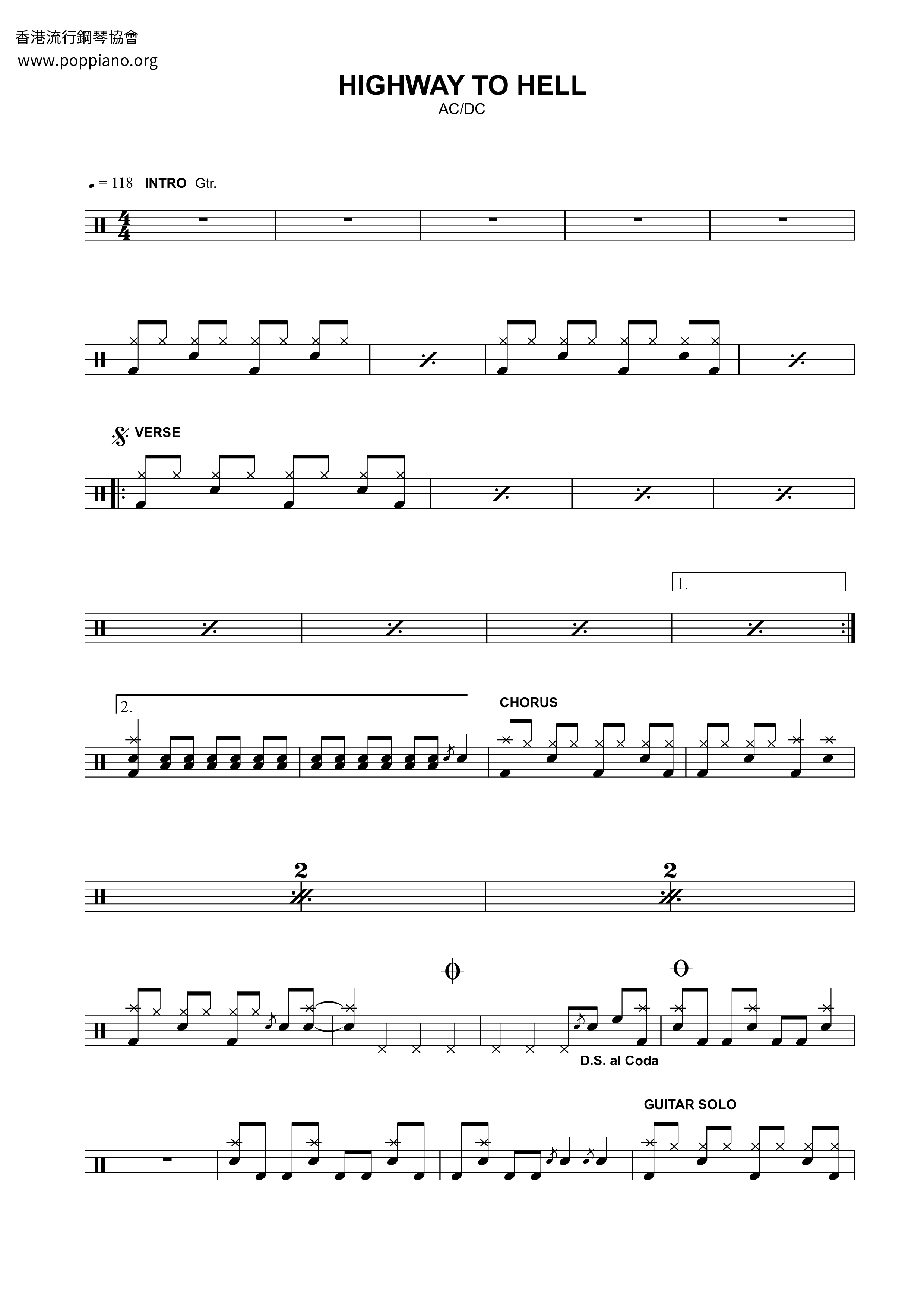 Highway To Hell Score