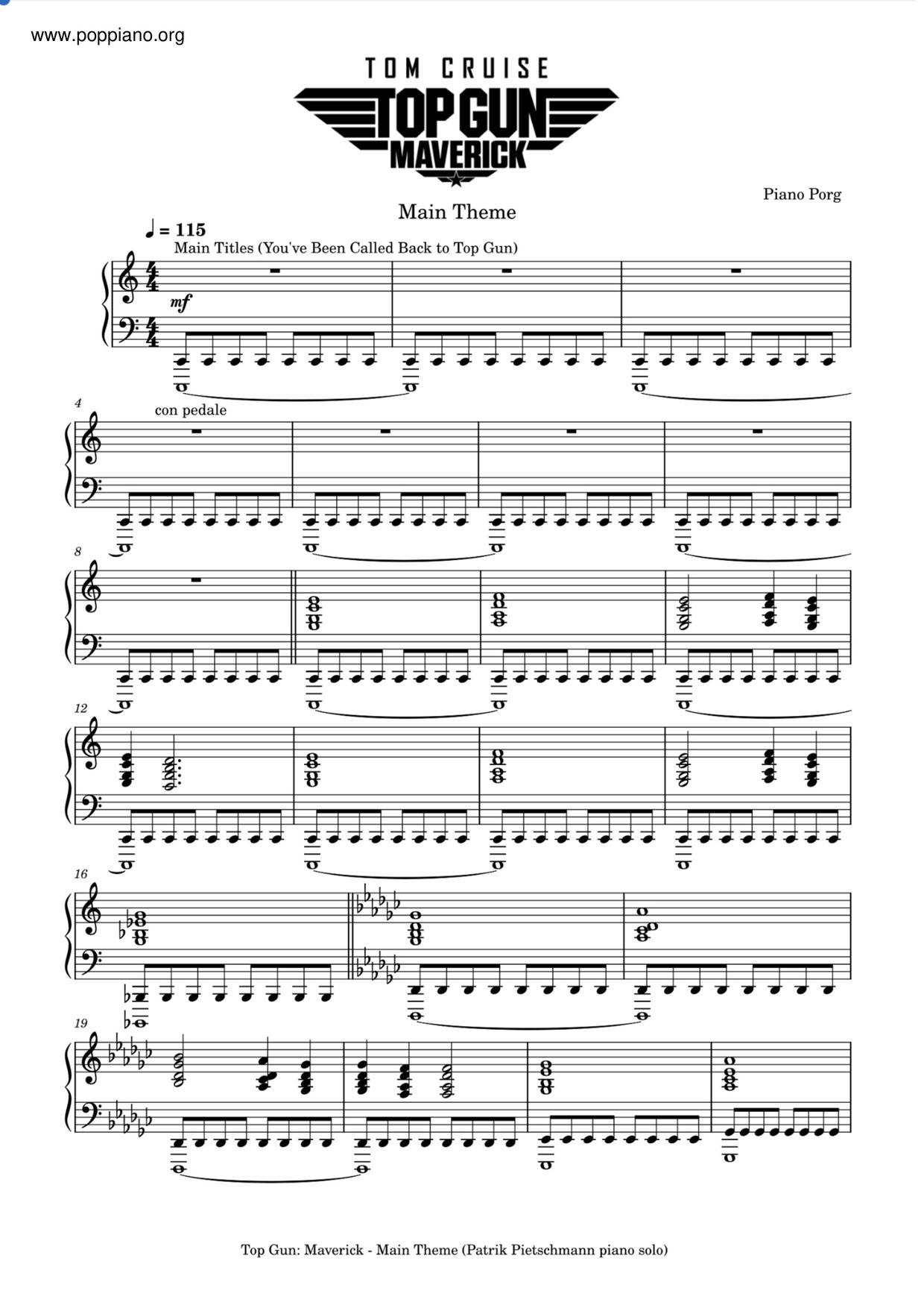 Top Gun Maverick Theme琴谱