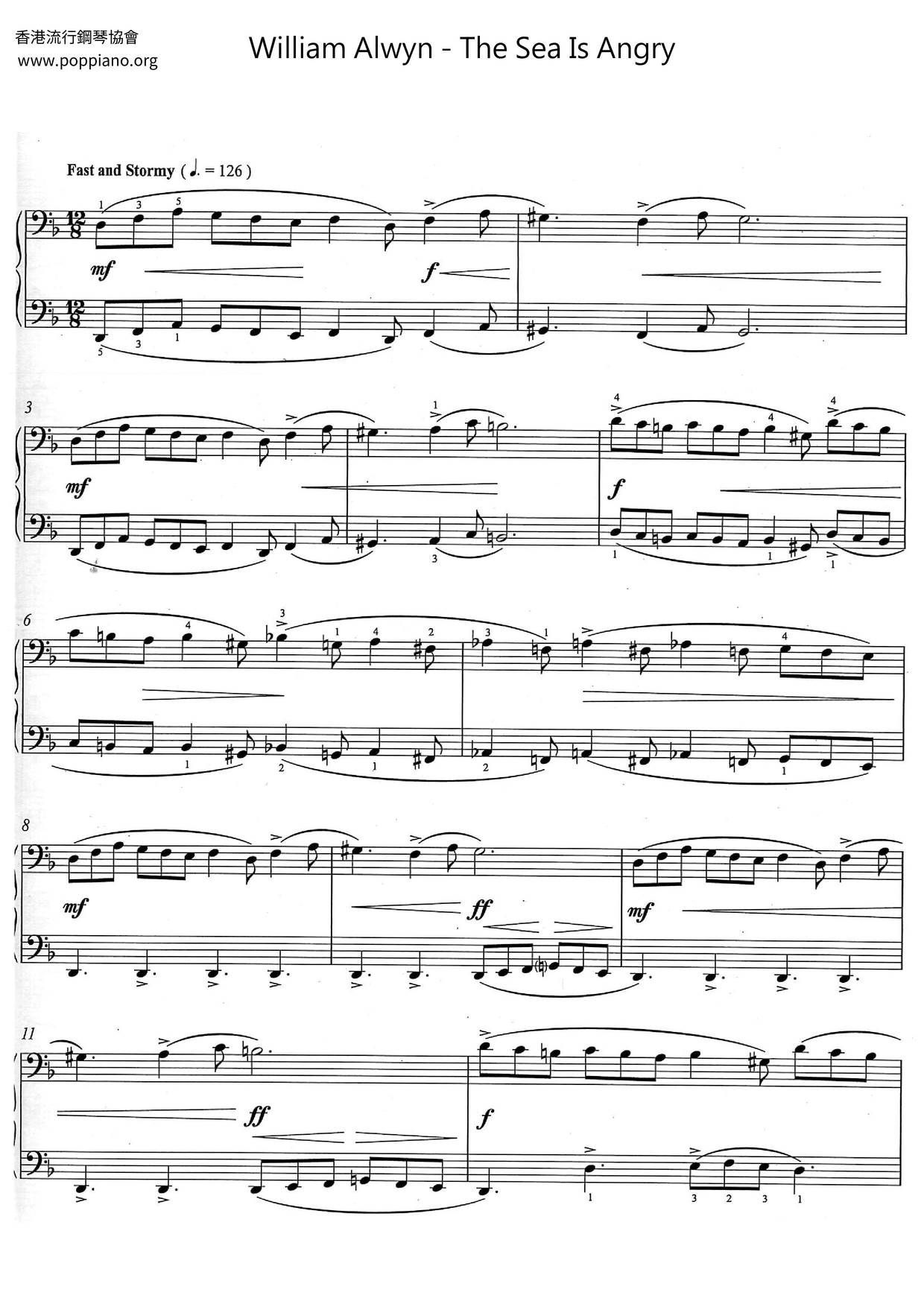 The Sea Is Angry Score