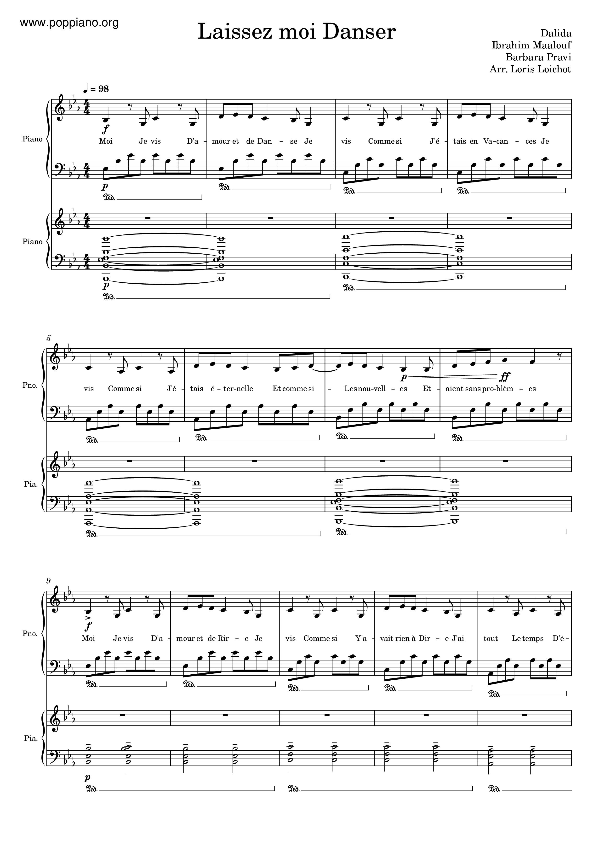 Laissez-Moi Danser Score