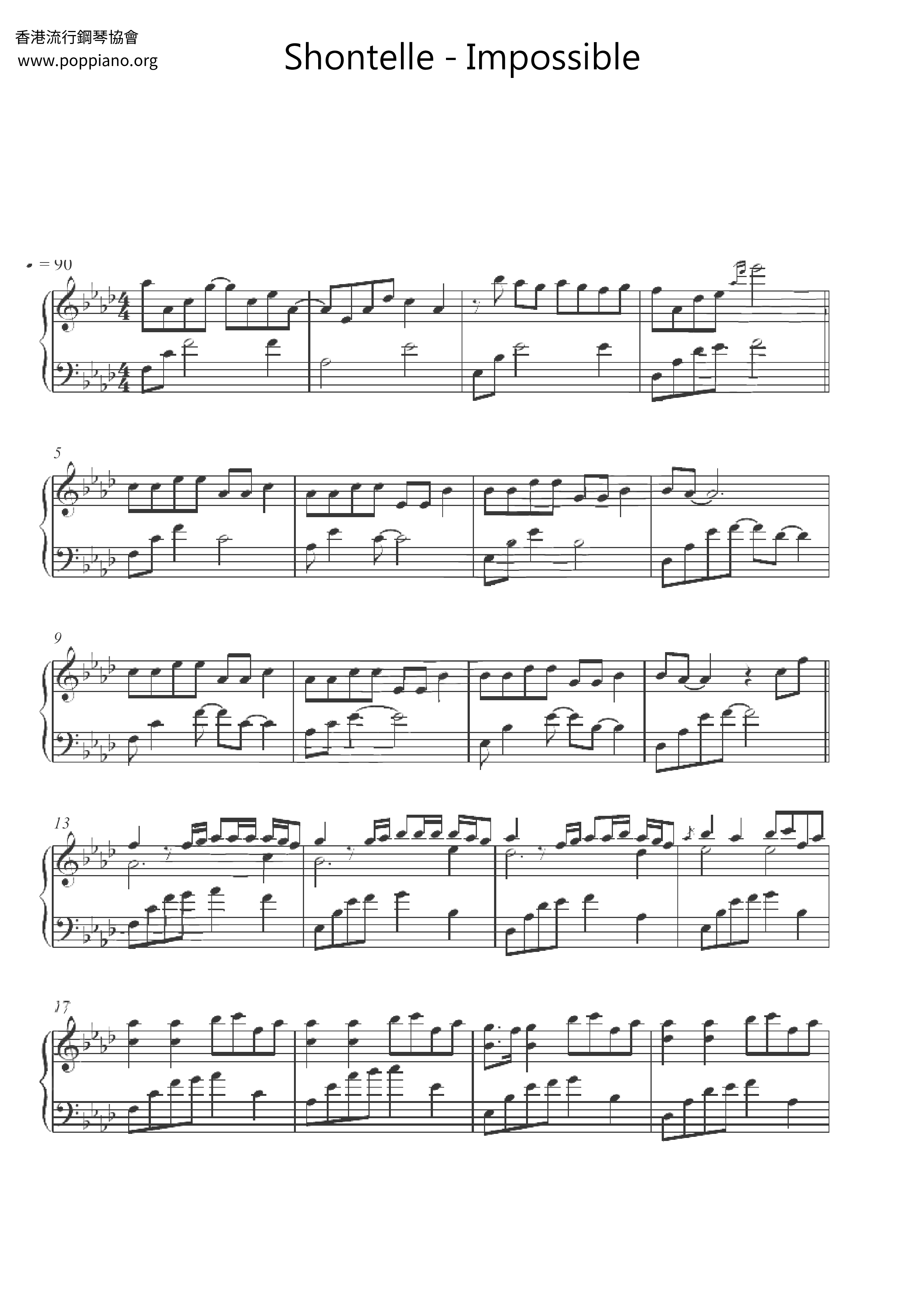 Shontelle Impossible Sheet Music Pdf Free Score Download 