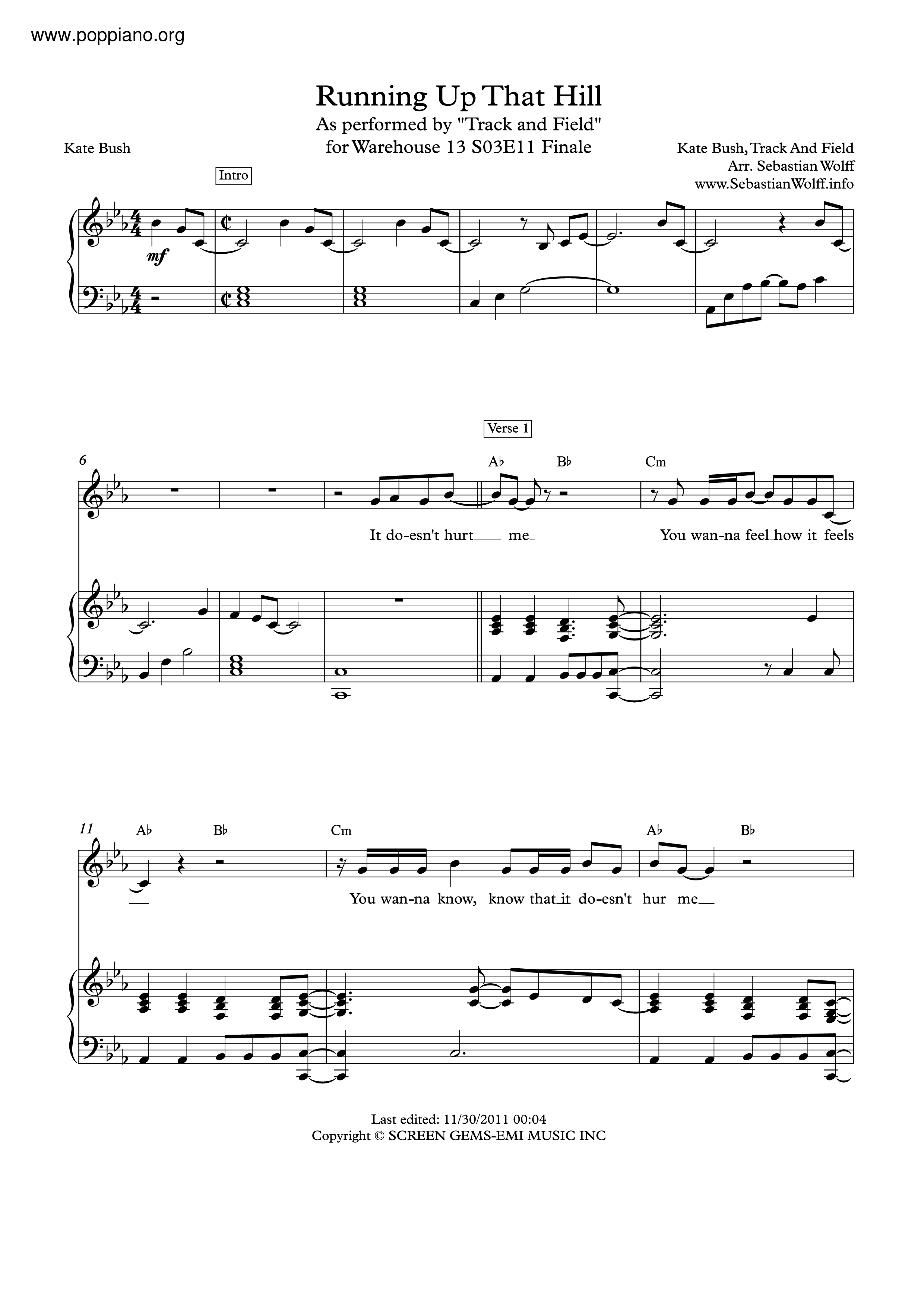 Kate bush running up that hill a deal with god sheet music pdf