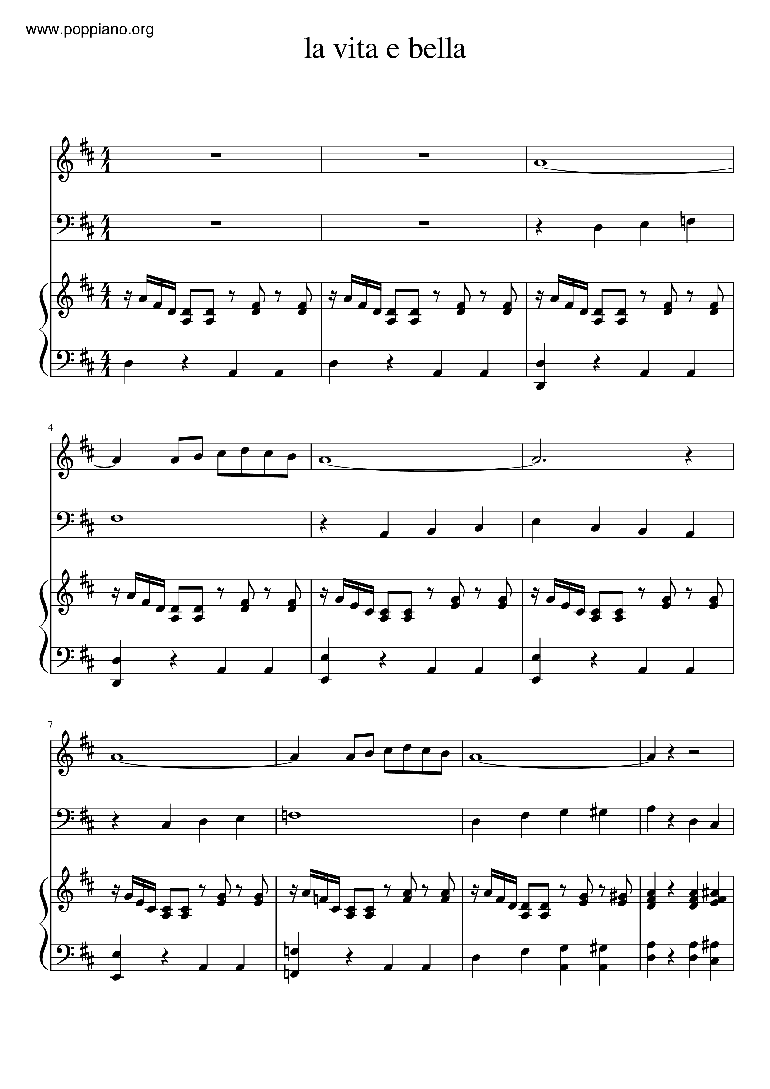 La Vita E Bella Score