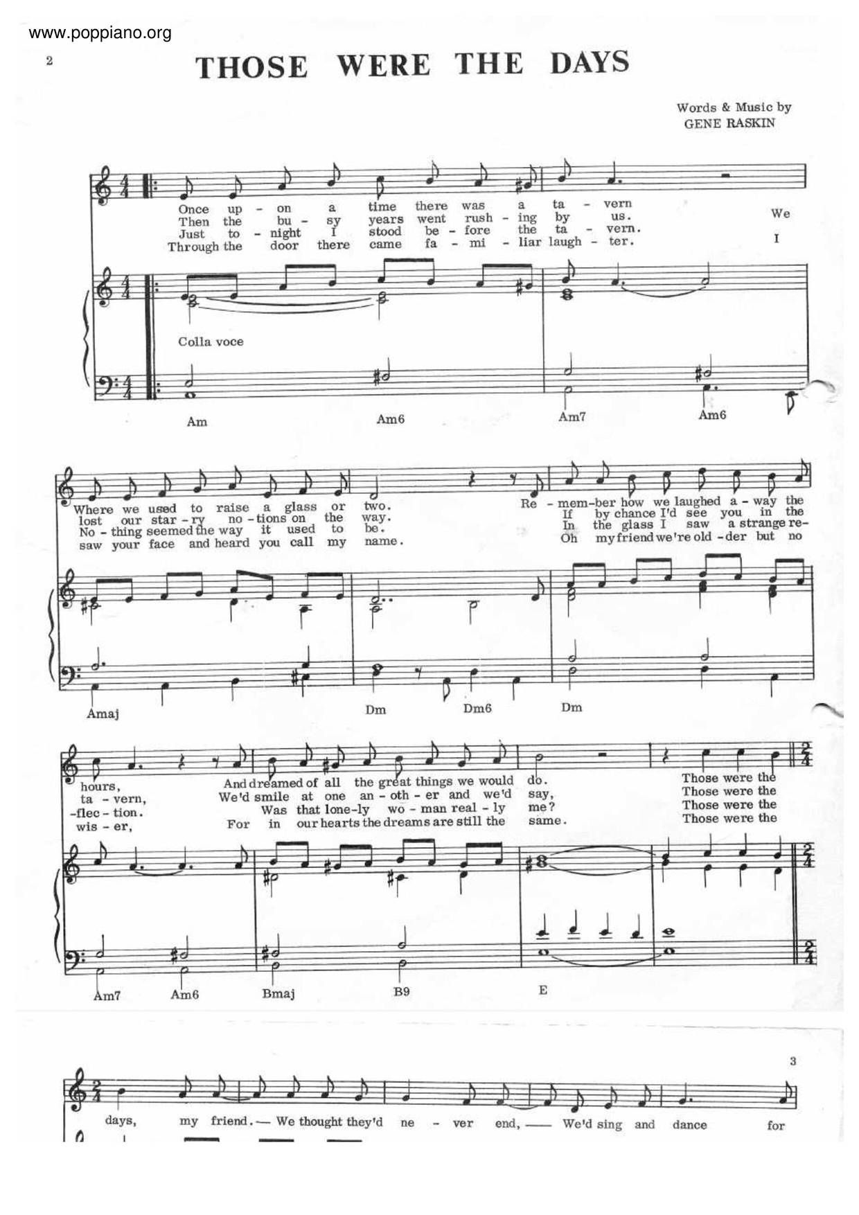 Mary Hopkin Those Were The Days pdf 