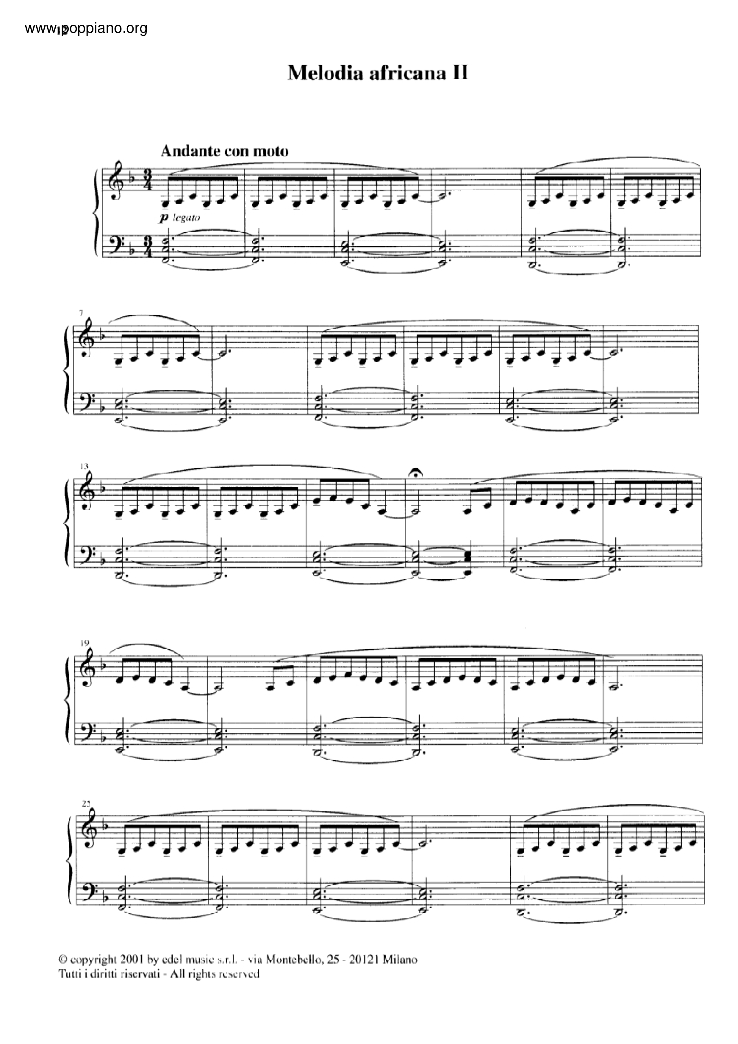 Melodia Africana II Score