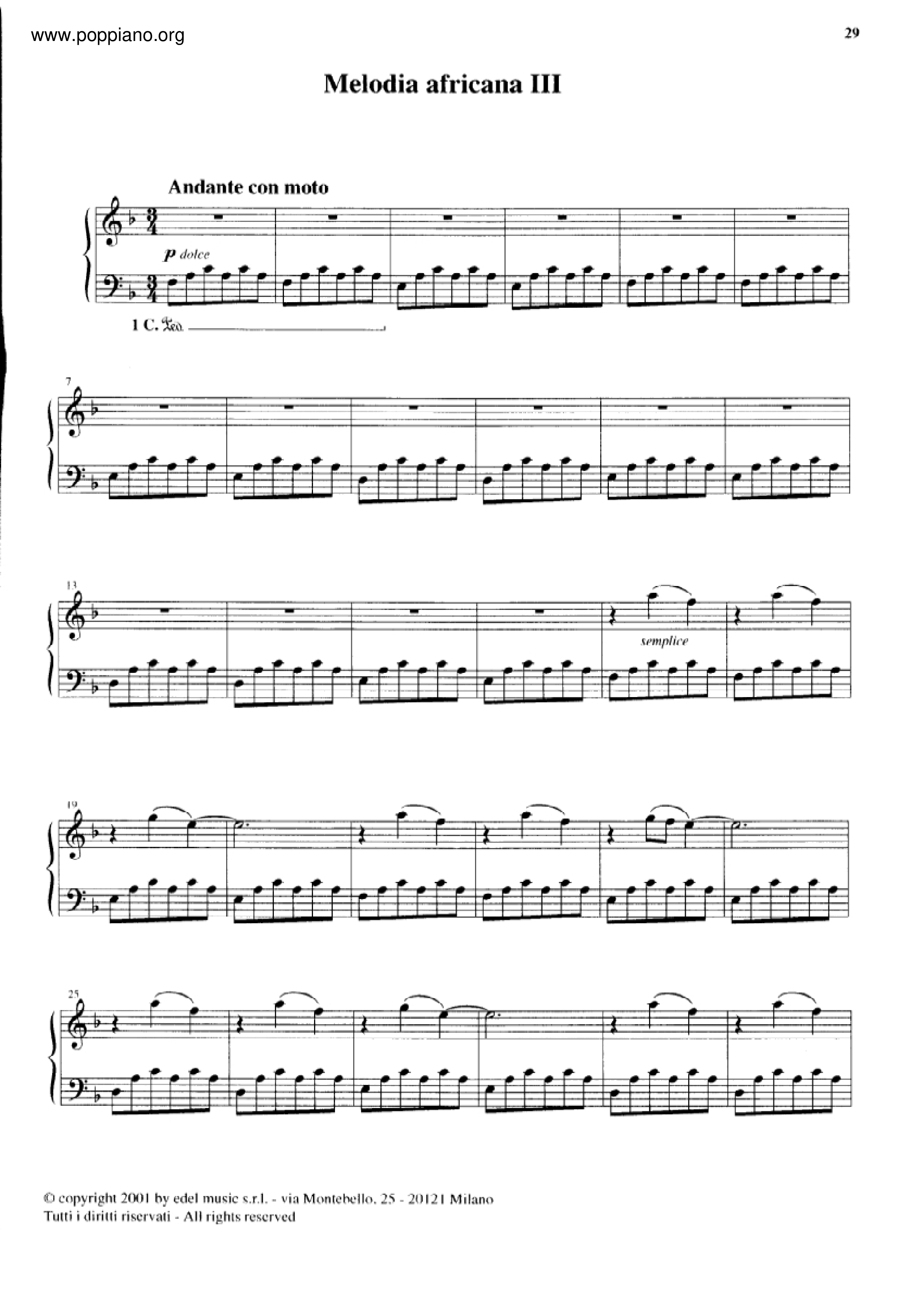 Melodia Africana III Score