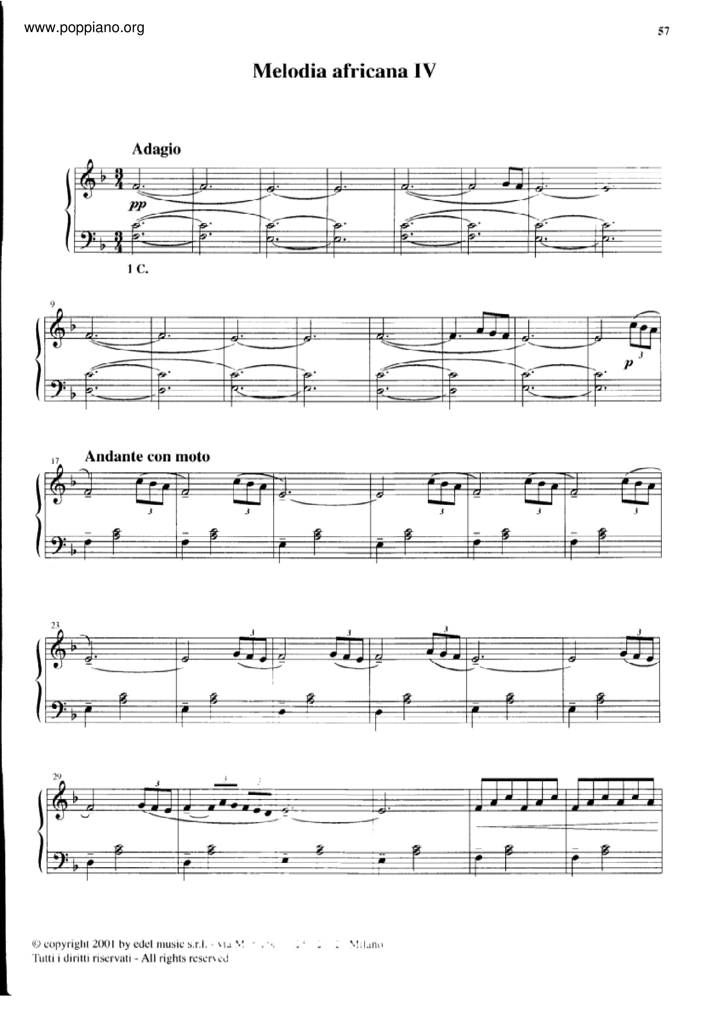Melodia Africana IVピアノ譜