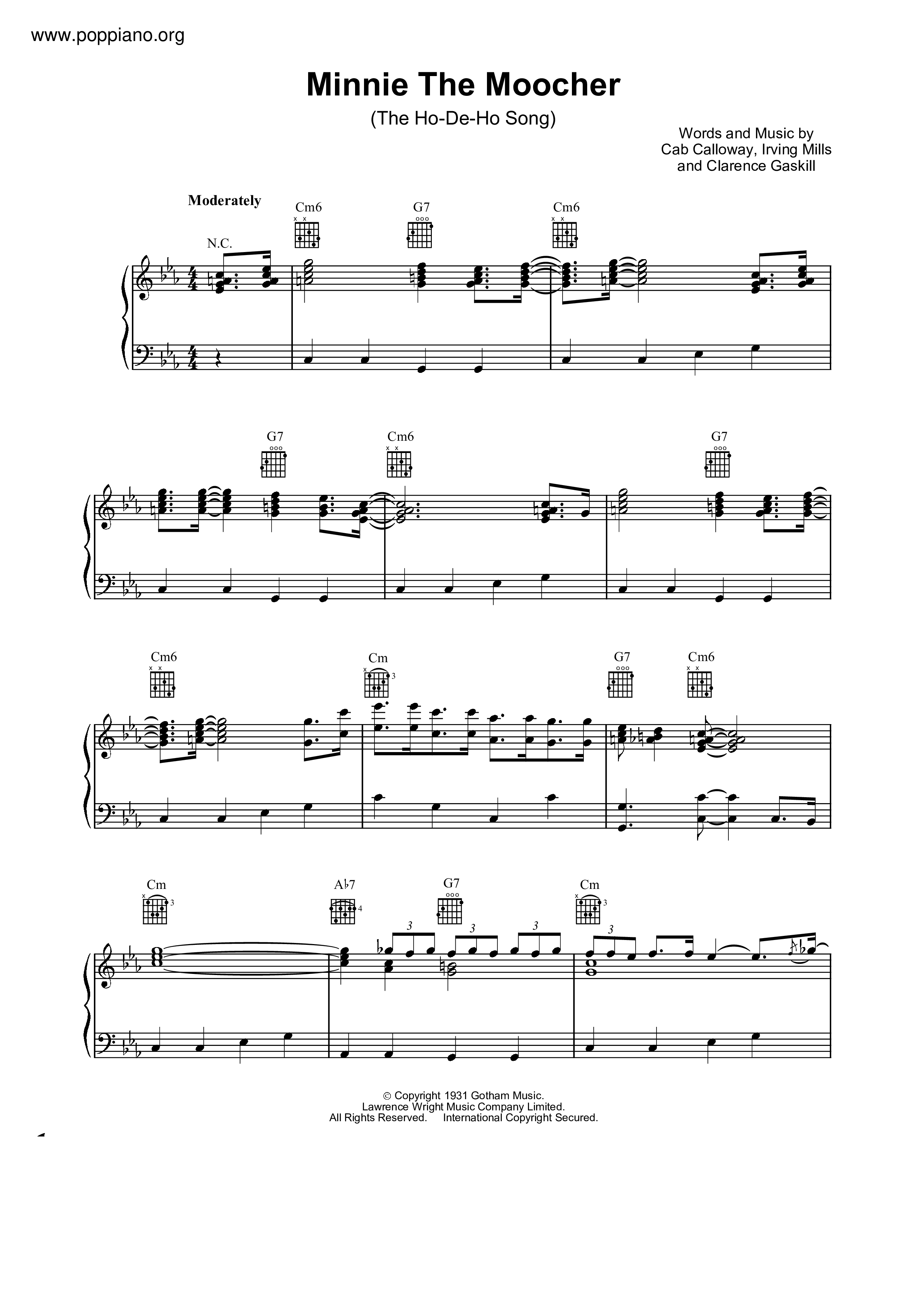 Minnie The Moocher Score