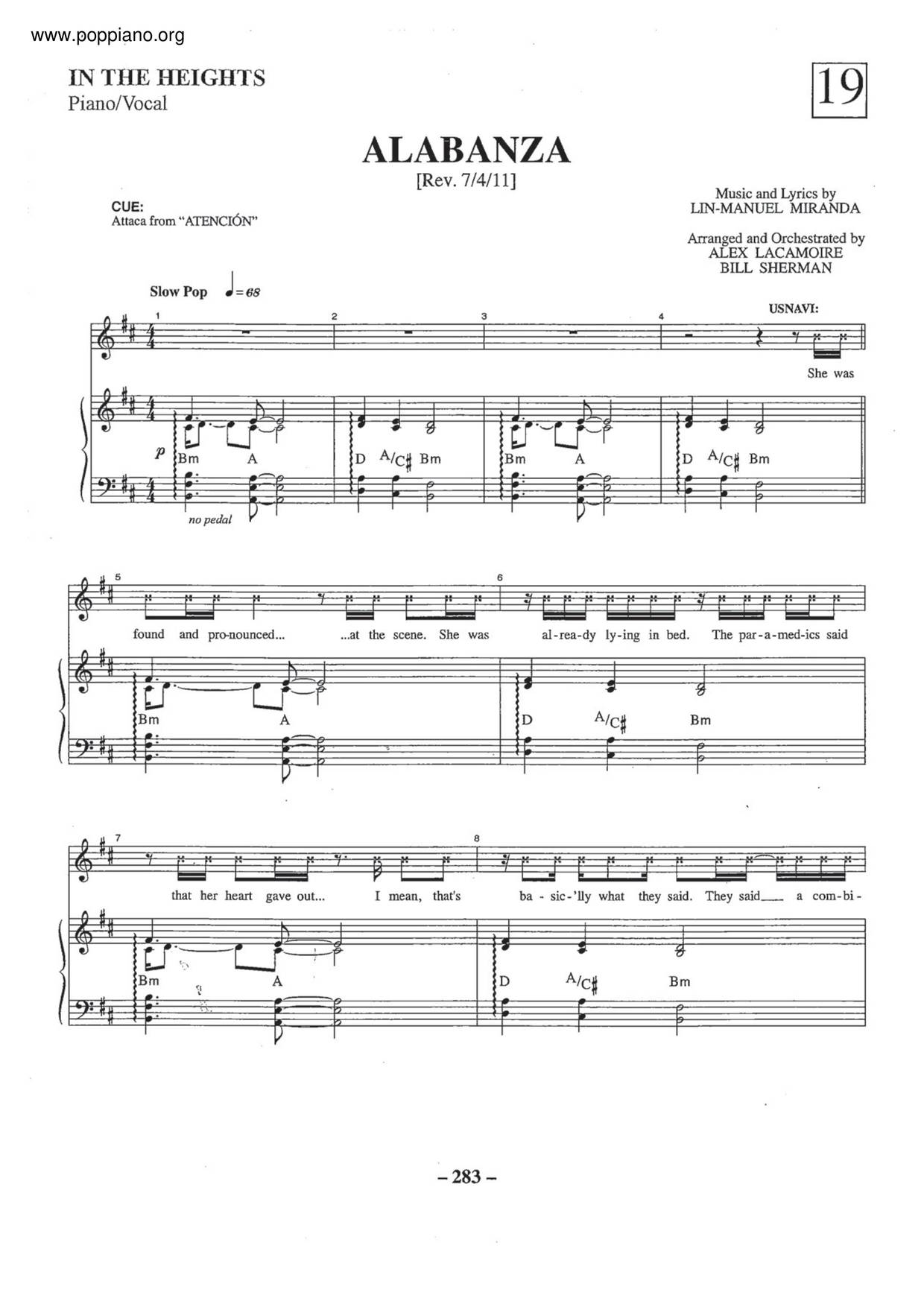 Alabanza Score