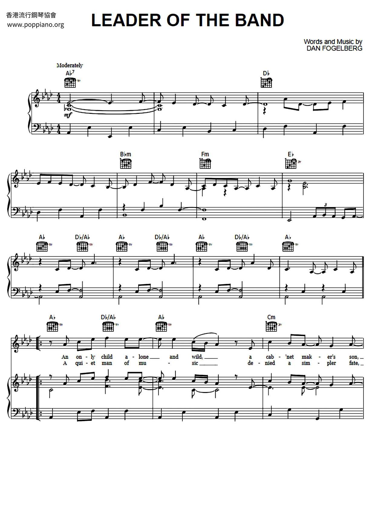 Leader Of The Band Score