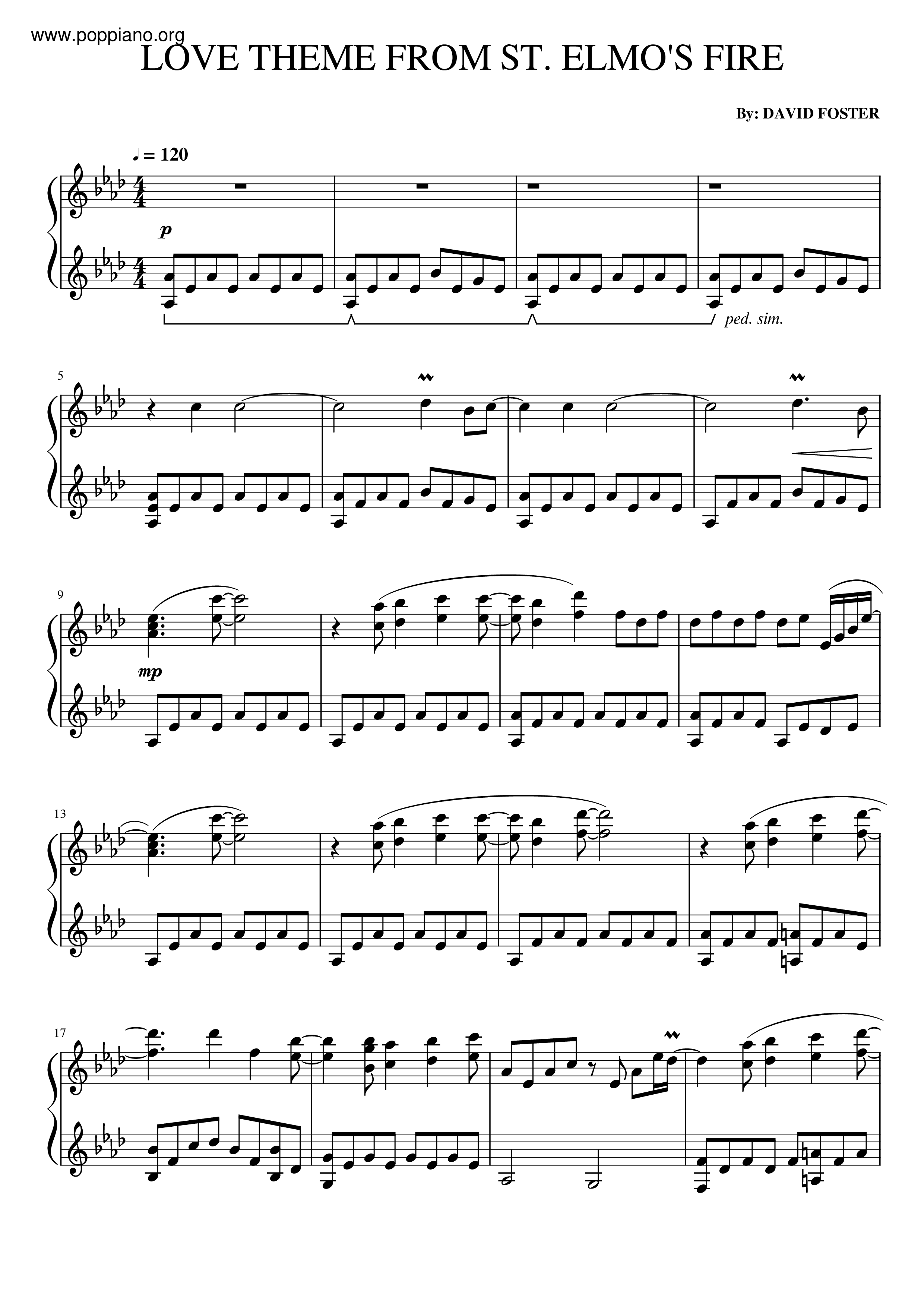 St. Elmo's Fire琴譜