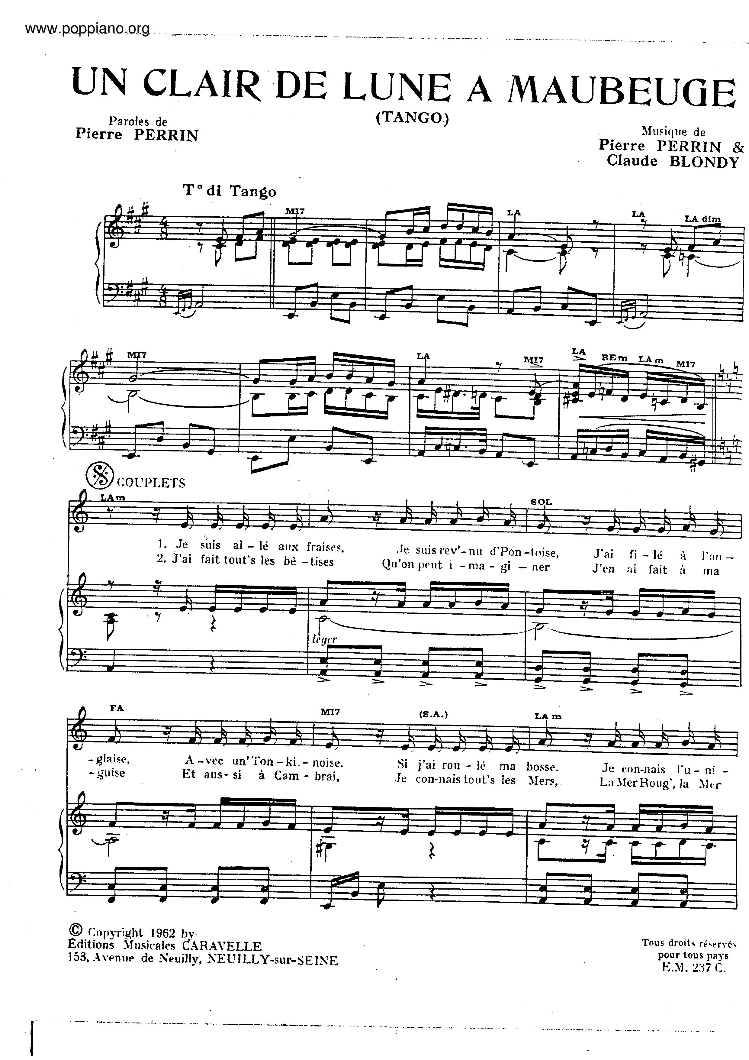 Un Clair De Lune À Maubeuge Score