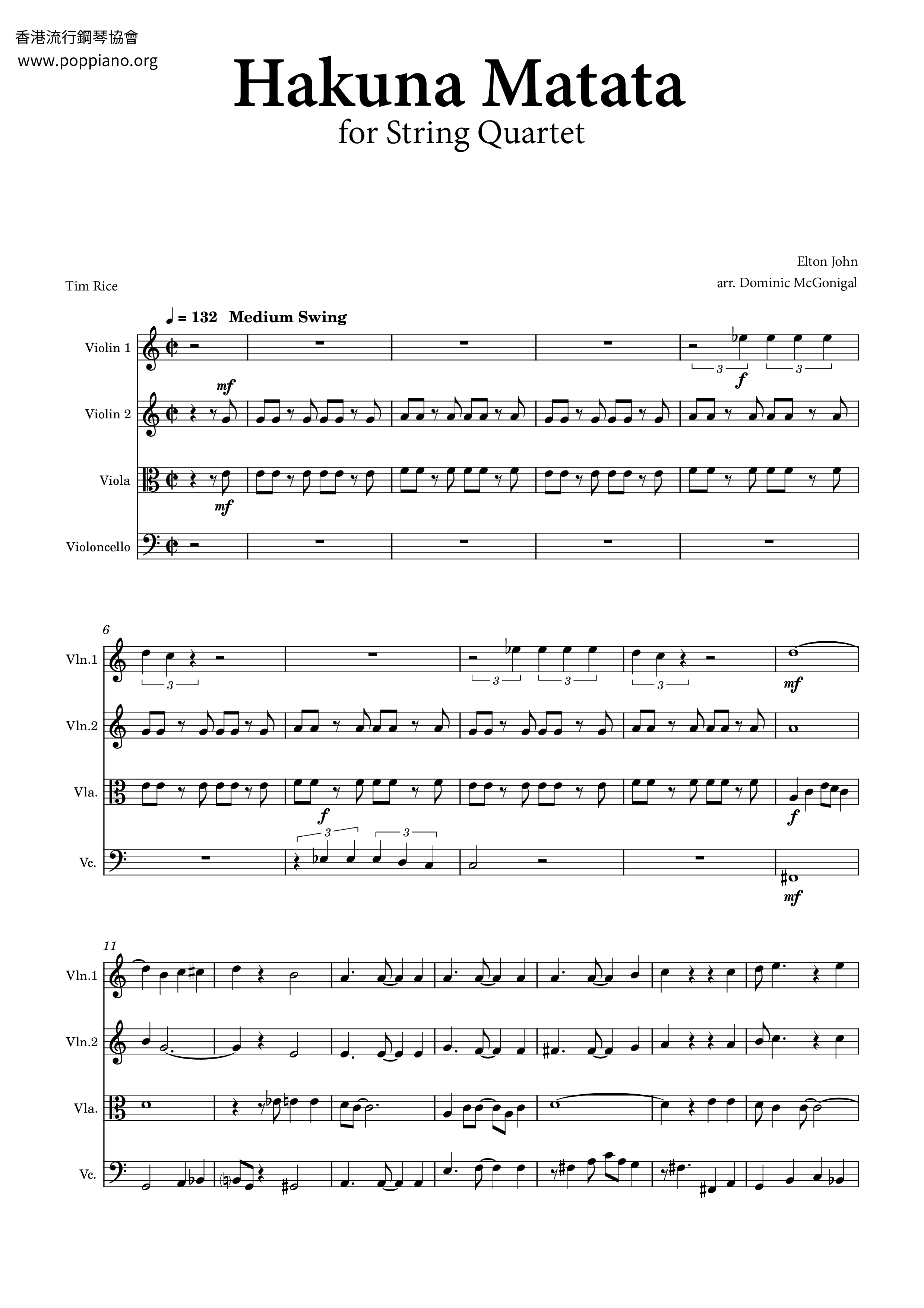 The Lion King - Hakuna Matata Score