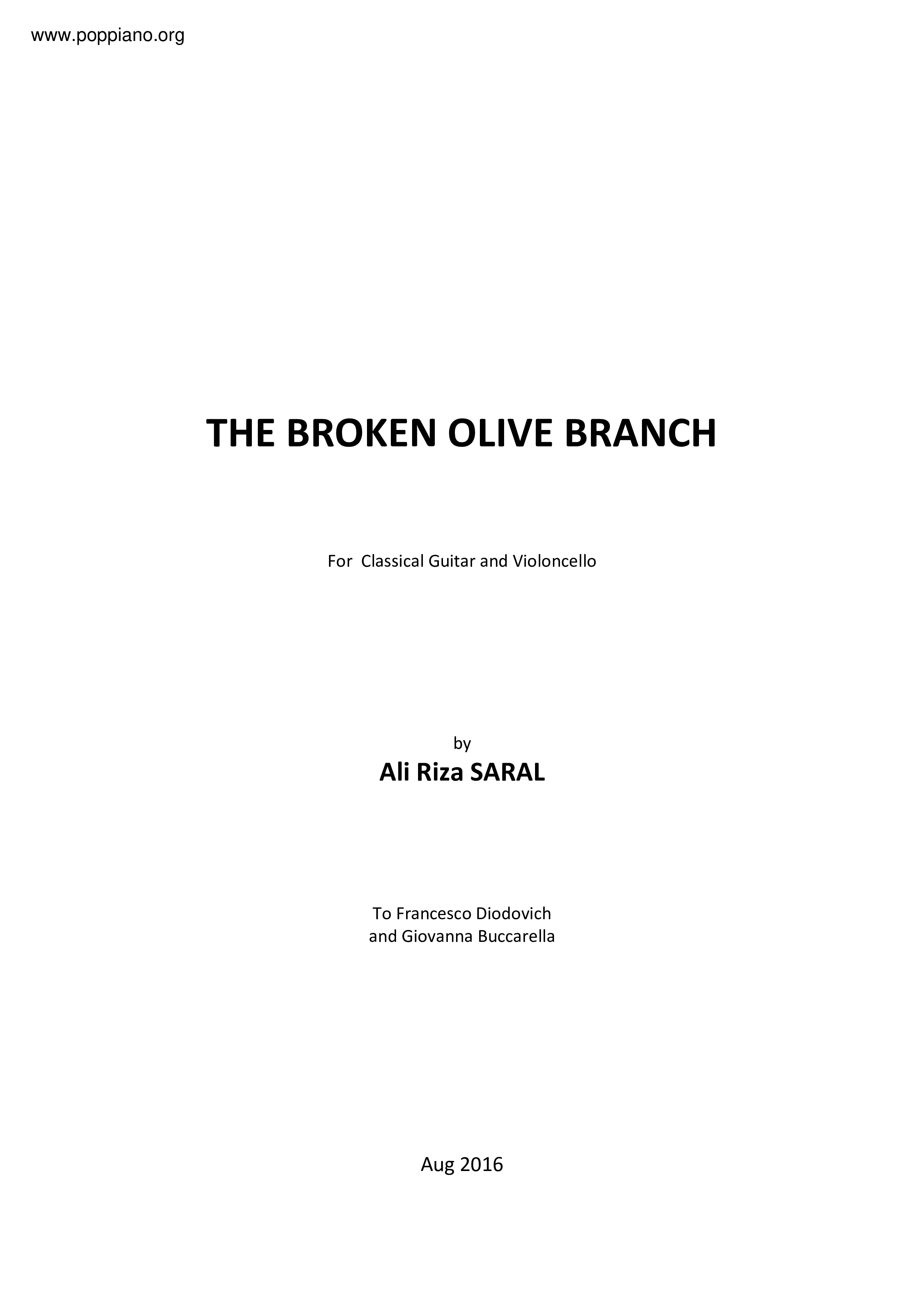 Broken Olive Branch琴譜