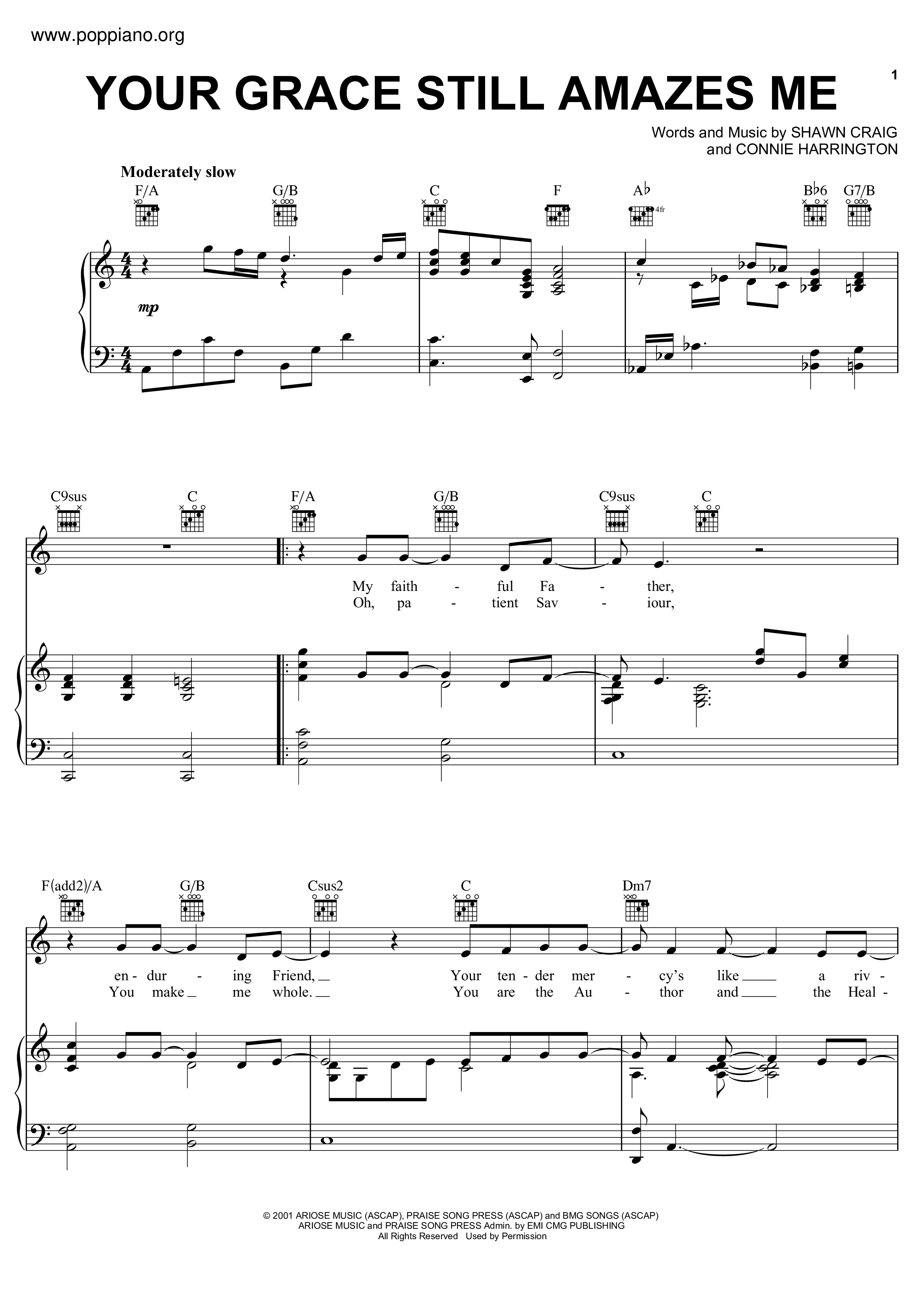 Your Grace Still Amazes Me Score