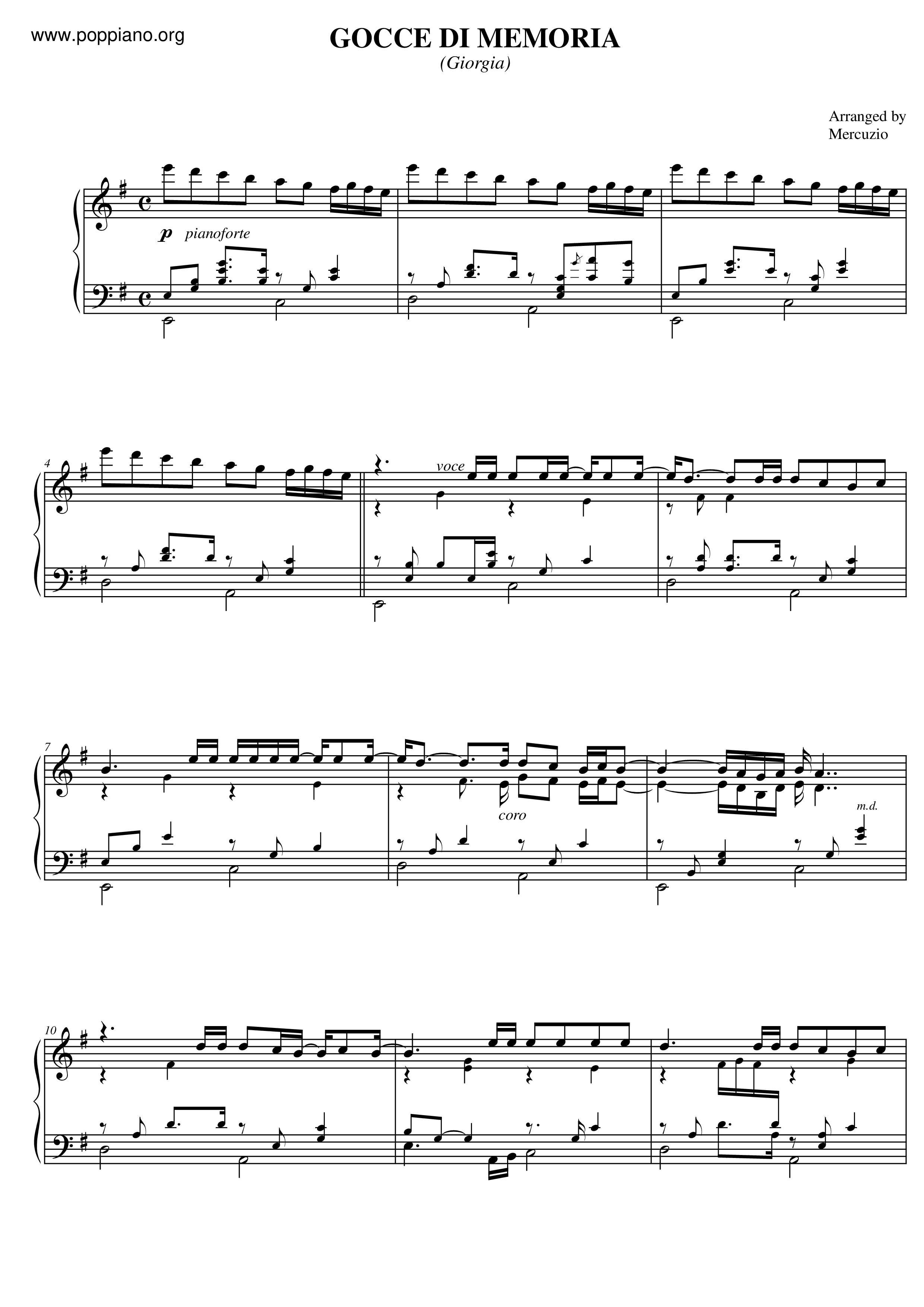 Gocce Di Memoria Score