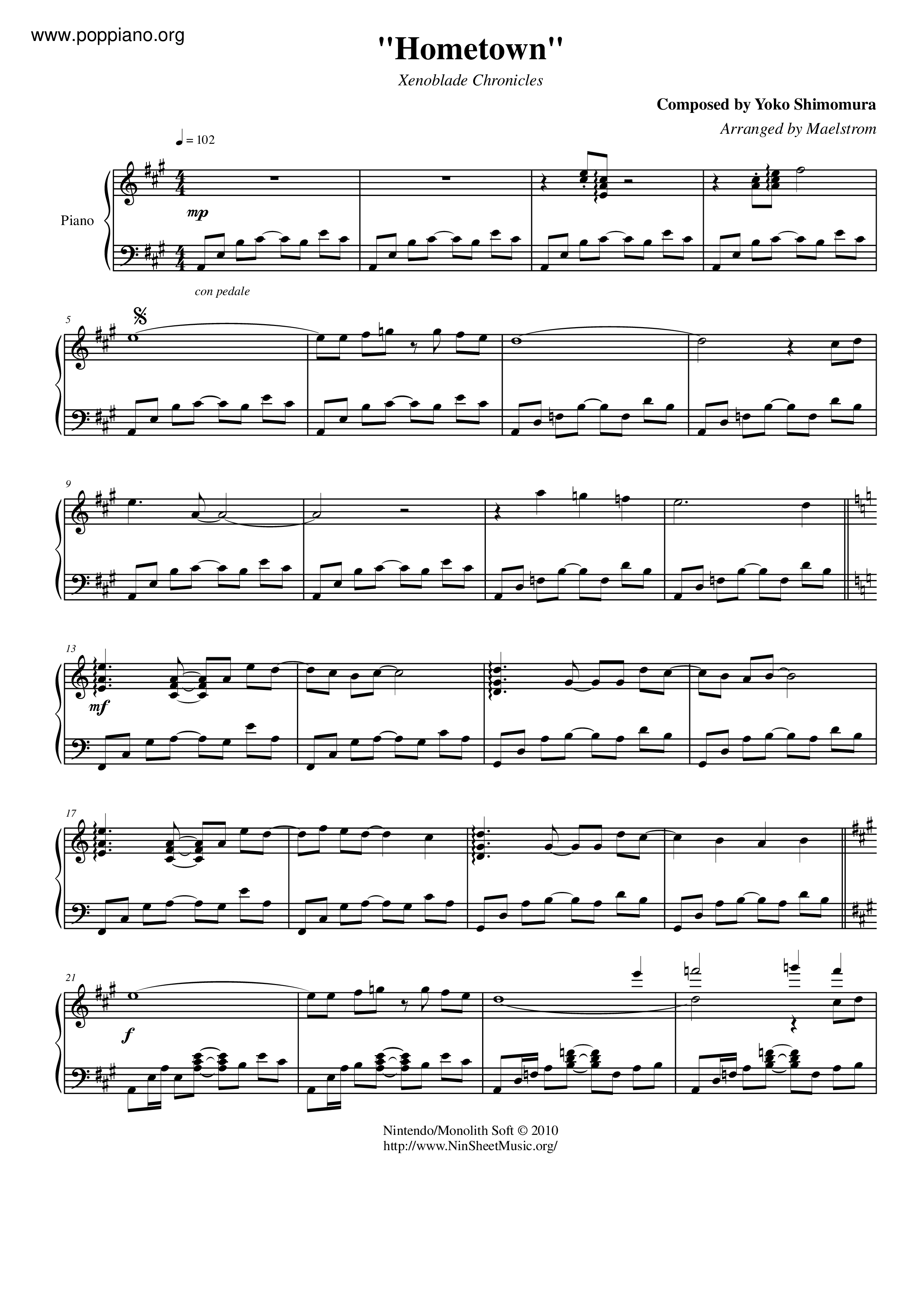 Xenoblade Chronicles - Hometown Score
