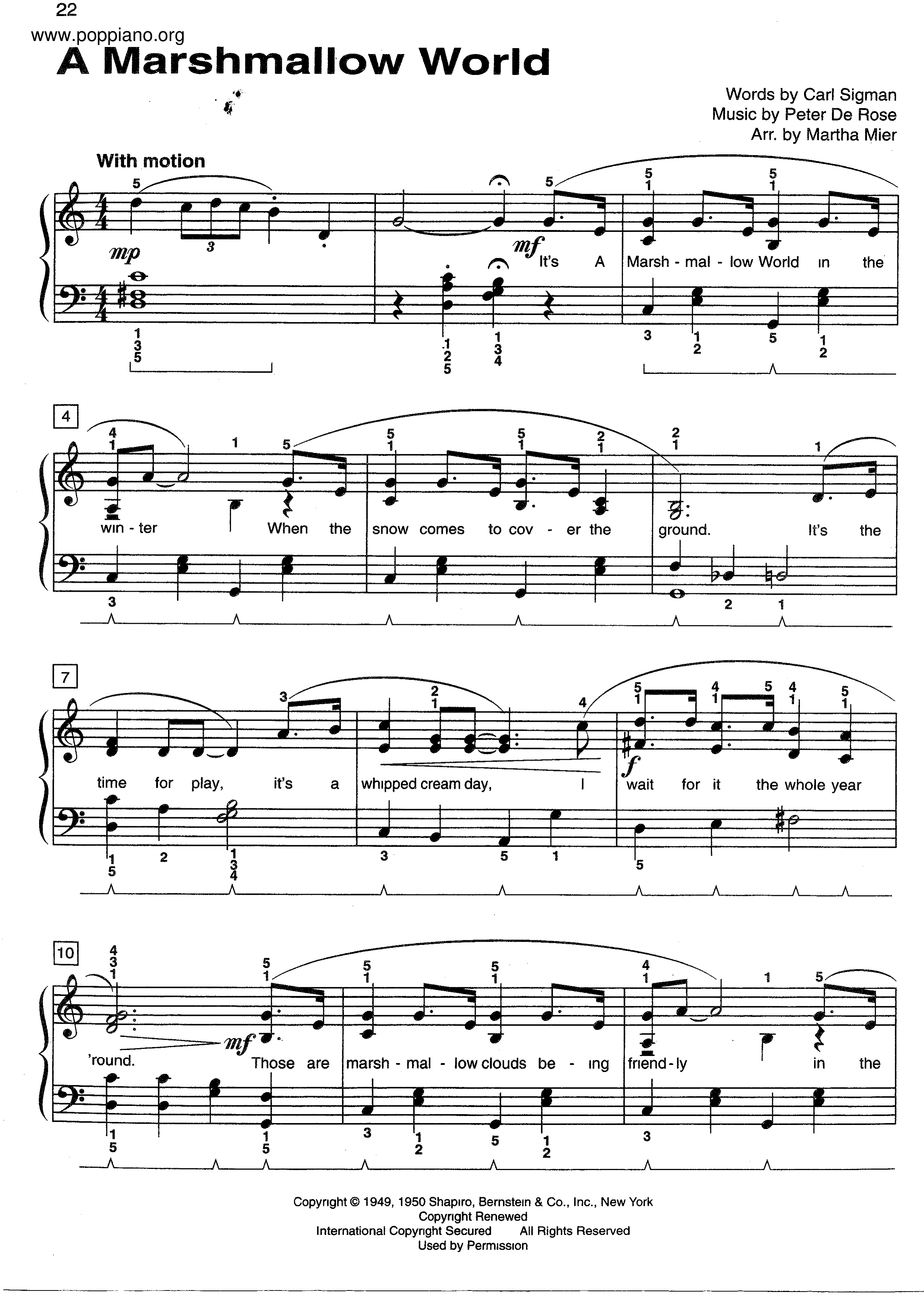 A Marshmallow Worldピアノ譜