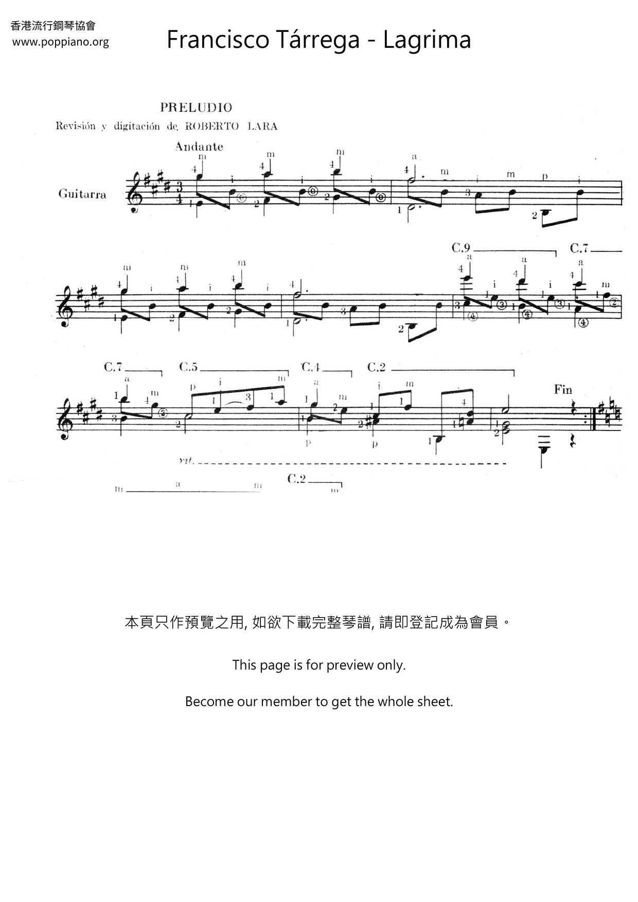 Lagrima Score
