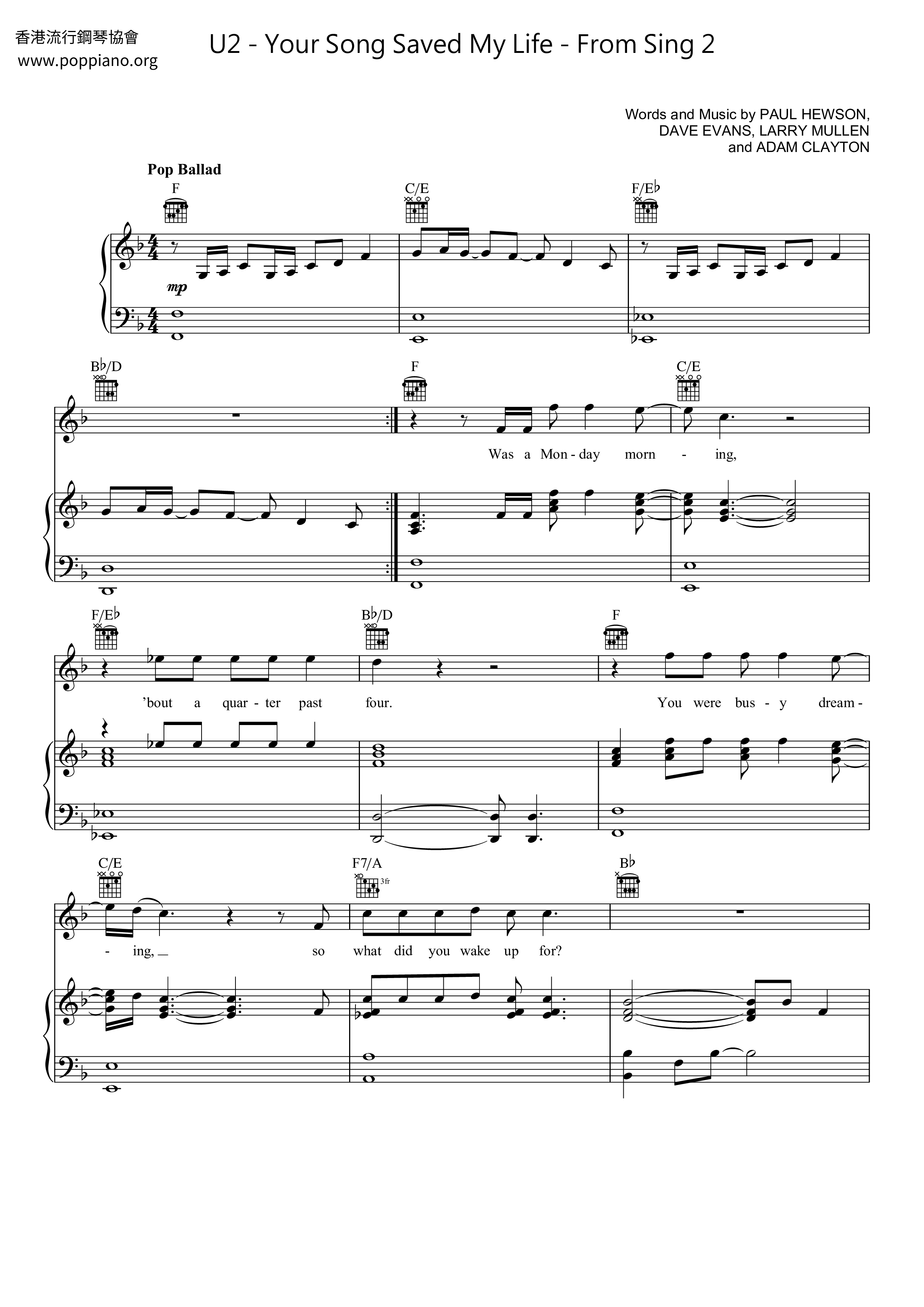 Your Song Saved My Life - From Sing 2 Score